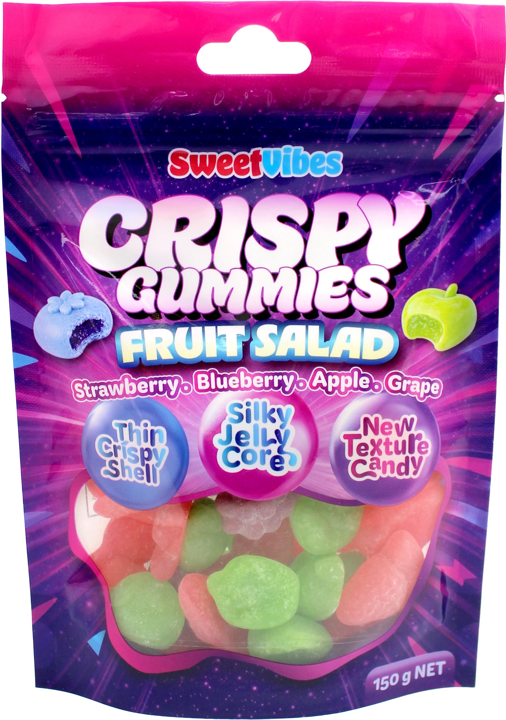1 SweetVibes Crispy Gummies 150g - Fruit Salad, 1 of 3