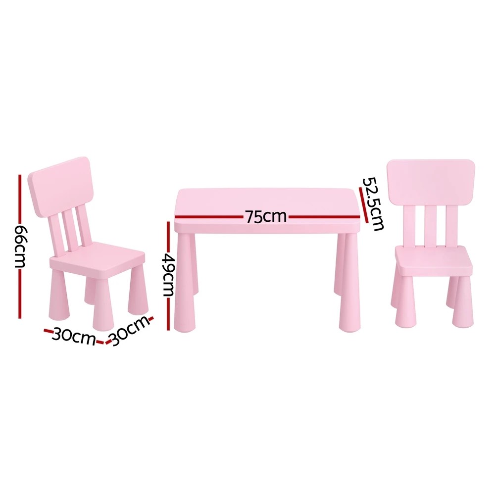 2 1 Keezi Kids Table and 2 Chairs Set - Pink, 2 of 5