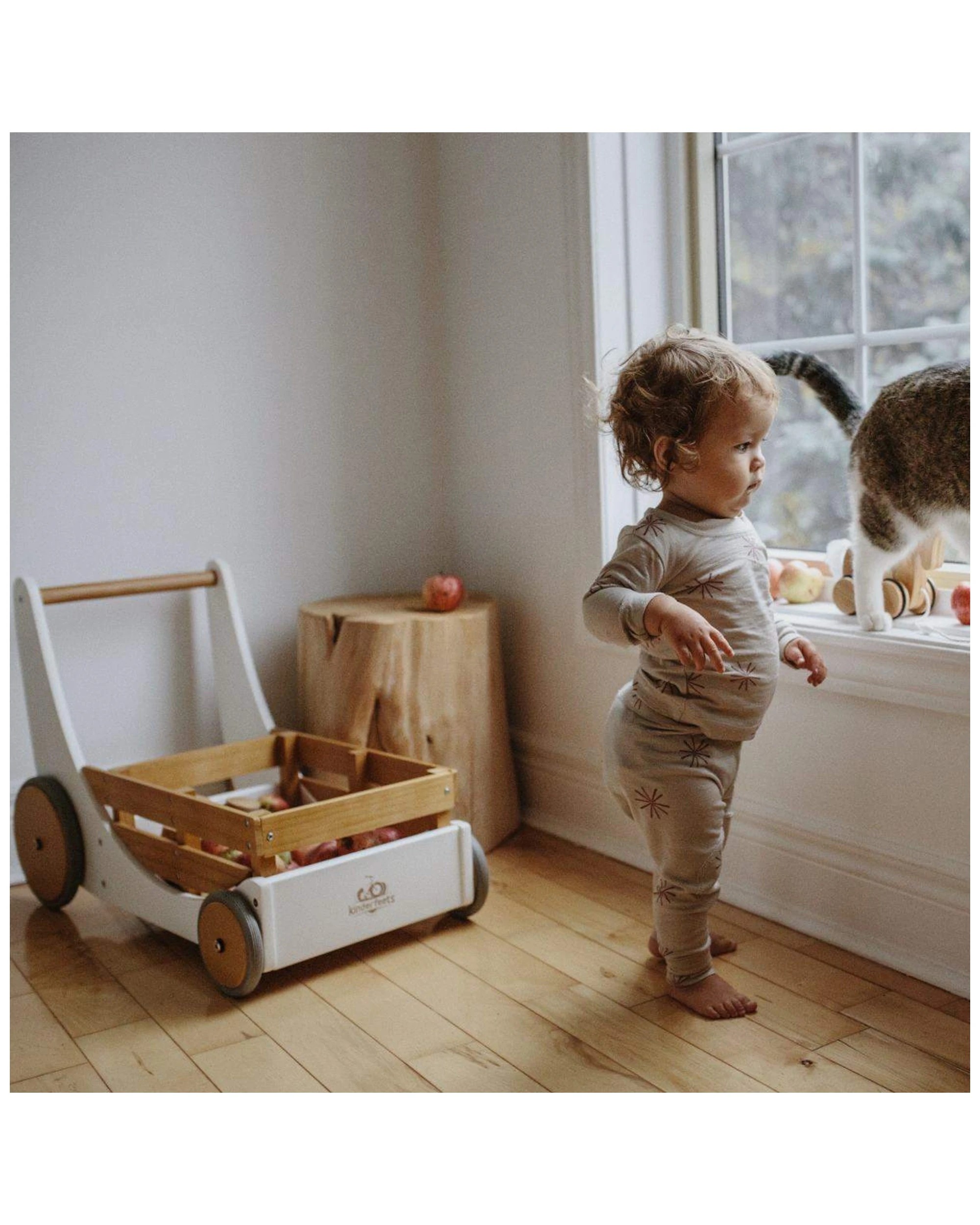 7 Kinderfeets Wooden 62cm Cargo Walker Baby Toddler Walker Wagon 12 Months Plus
 - White, 7 of 8