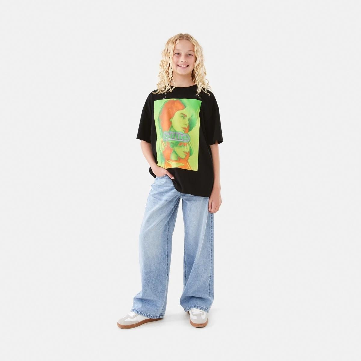 2 Wide Leg Elastic Jeans MID DENIM WASH, 2 of 6