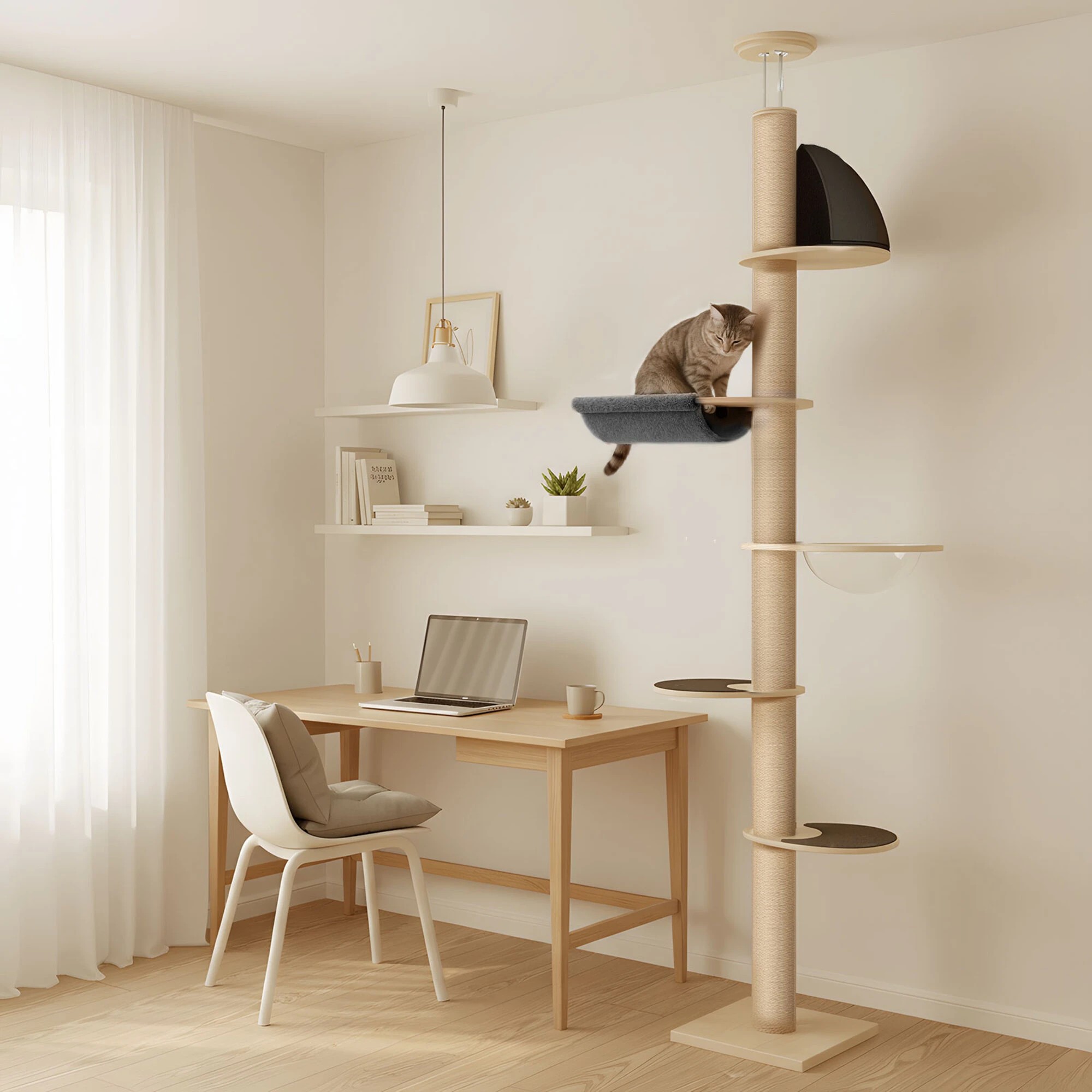 8 Pawz Cat Tree Large Scratching Post Adjustable Height, 8 of 9
