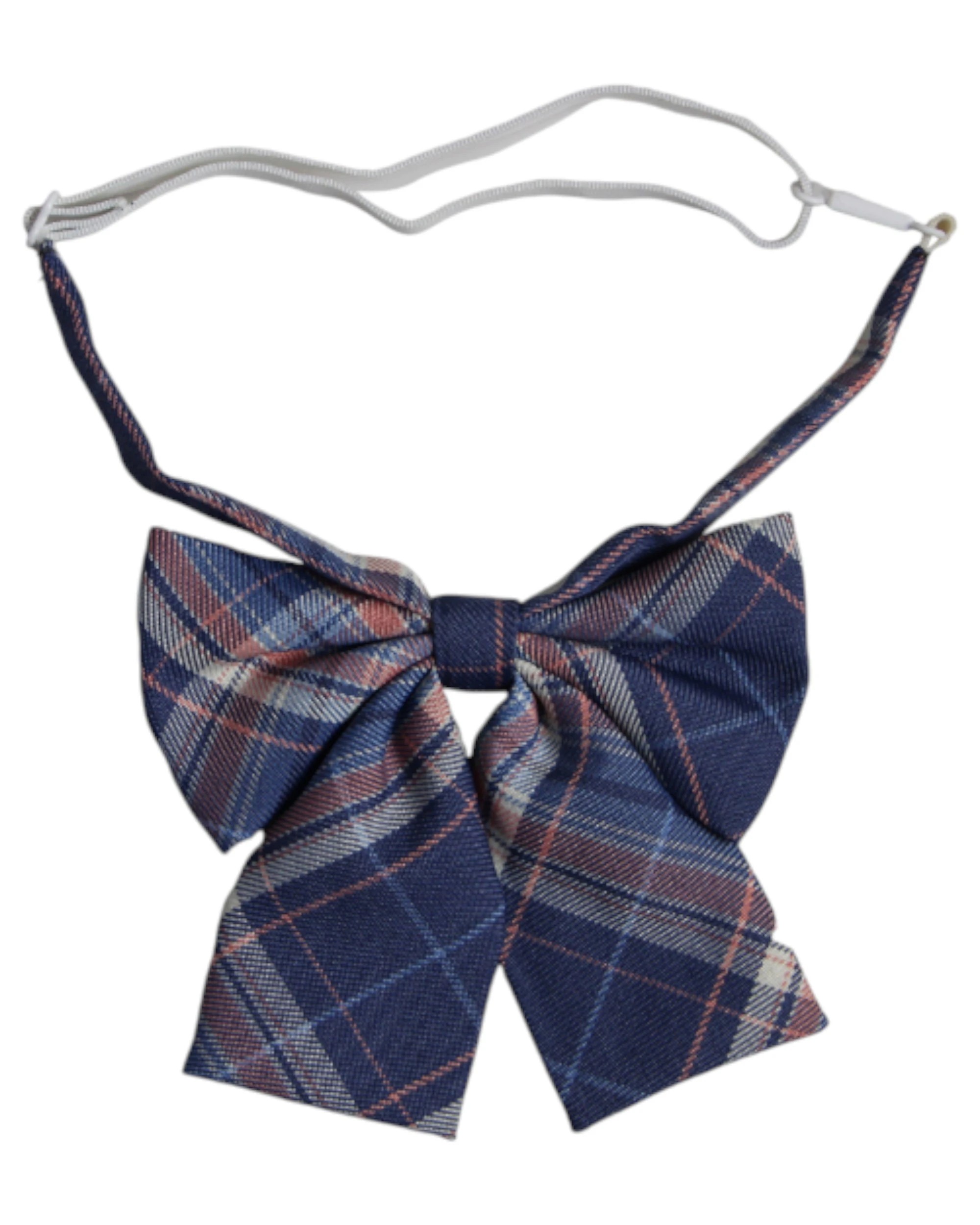 3 Zasel Womens Blue & Salmon Tarten Patterned Shirt Collar Bow Tie - Multi, 3 of 3
