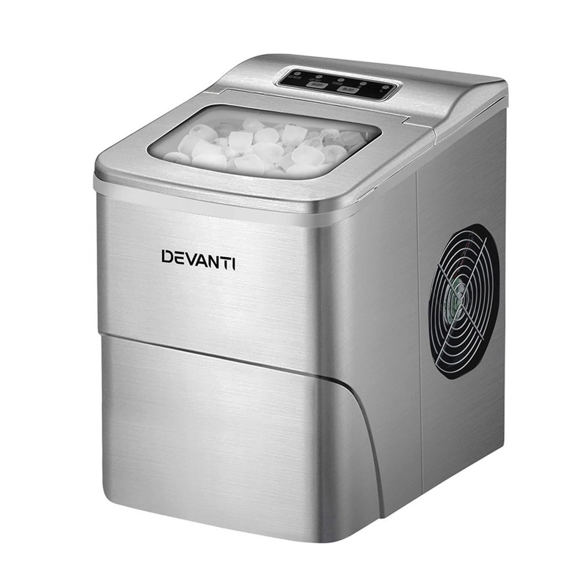 1 Devanti 12kg Ice Maker Machine - Silver, 1 of 8