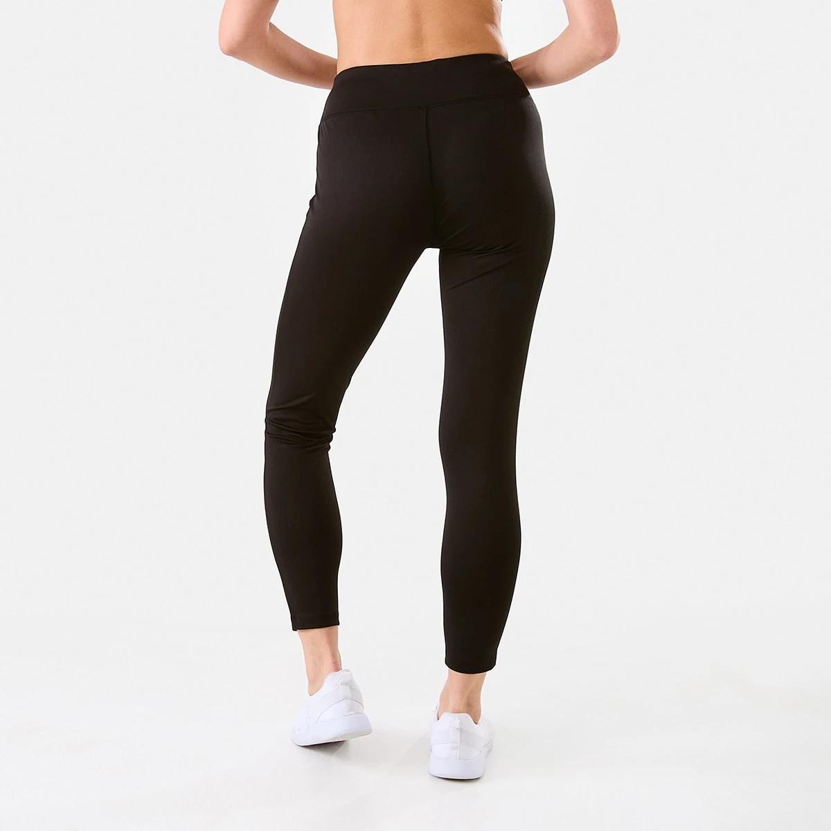 3 Active Womens Full Length Core Everyday Comfort Leggings BLACK, 3 of 5