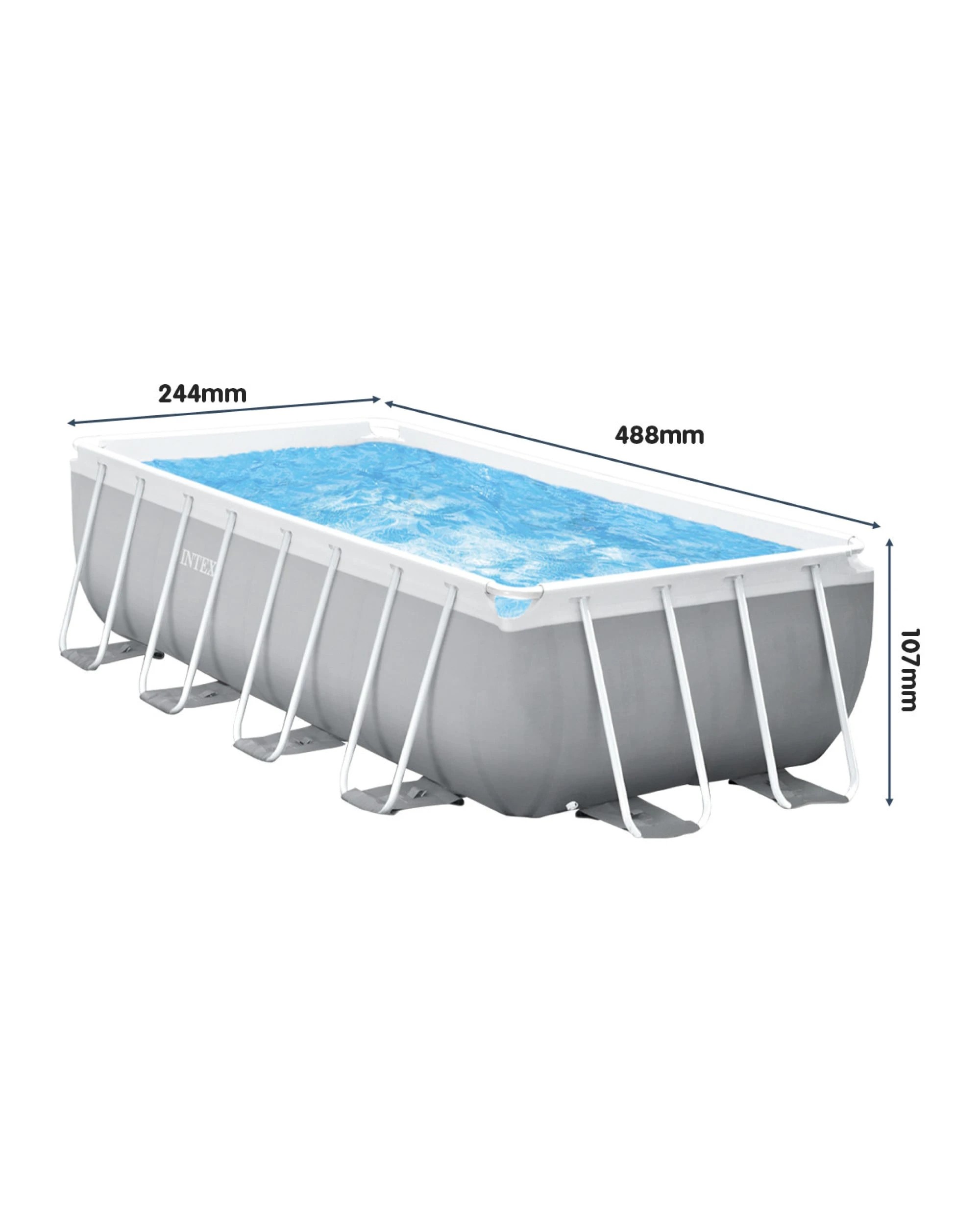 3 Intex 26792AU 4.88m x 2.44m Above Ground Swimming Pool Rectangular, 3 of 7