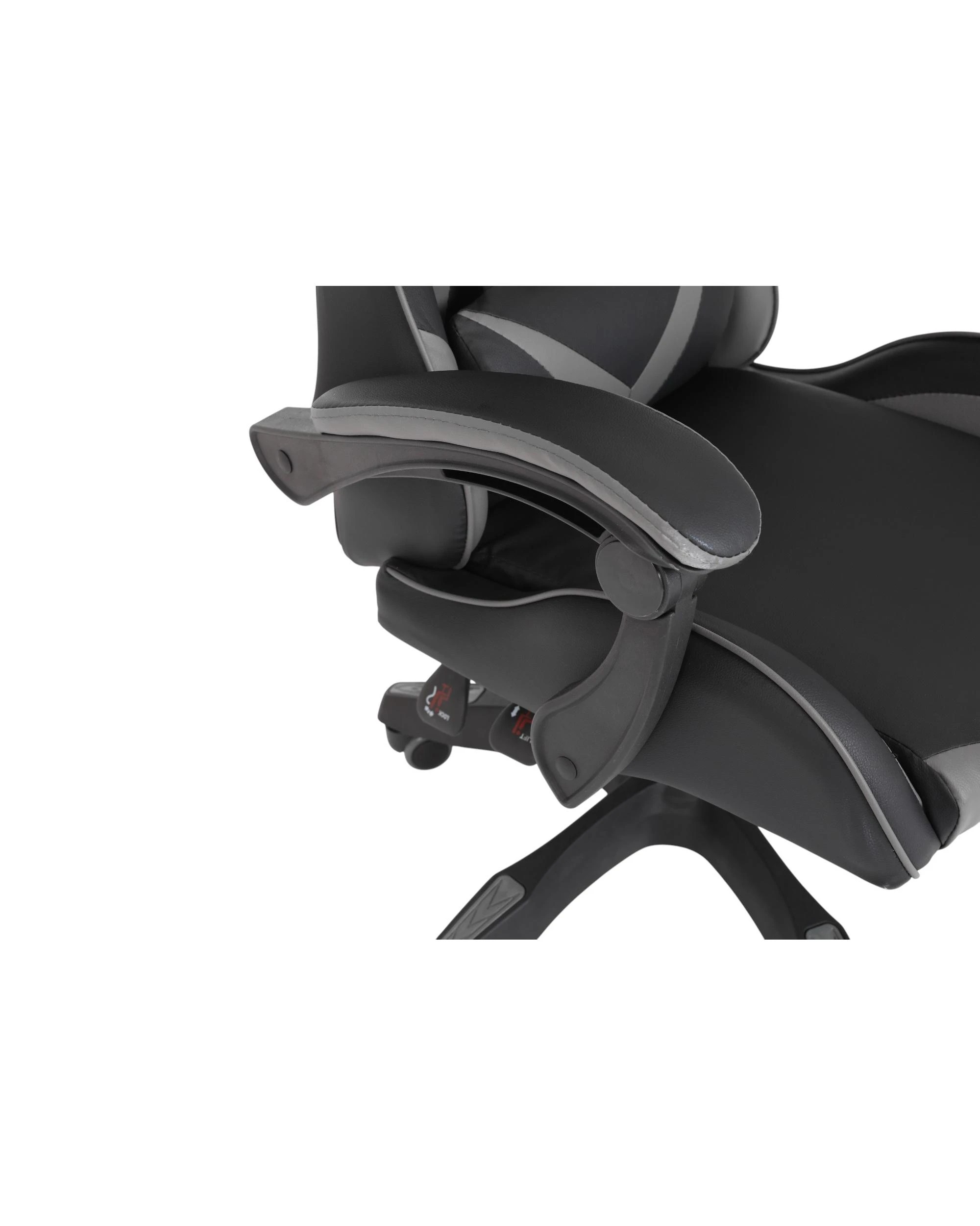 10 Playmax PU Leather Gaming Chair - Grey and Black - Multi, 10 of 10