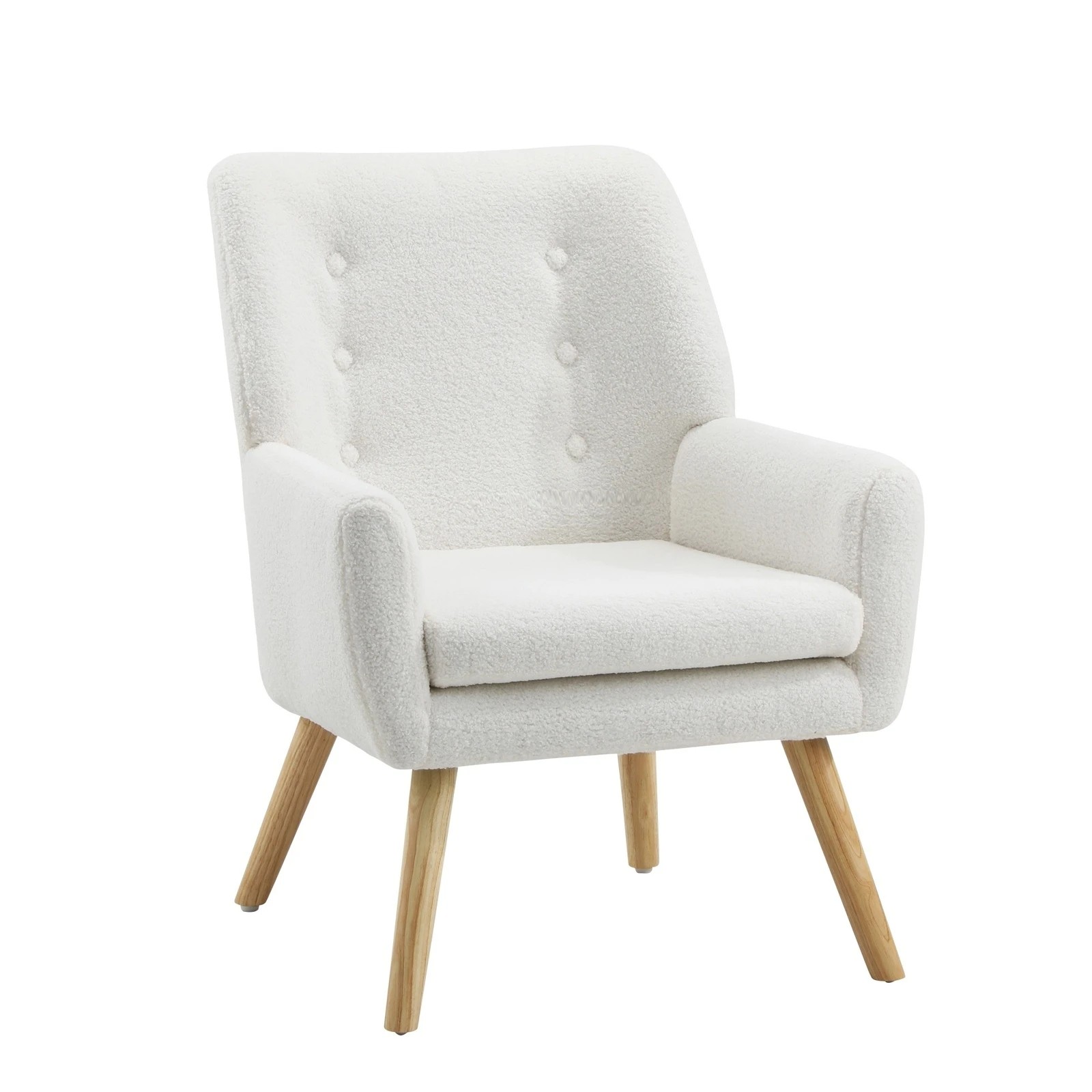 10 Oikiture 2x Armchair Lounge Chair Sherpa Accent Armchairs Tub Chairs Sofa - White, 10 of 10