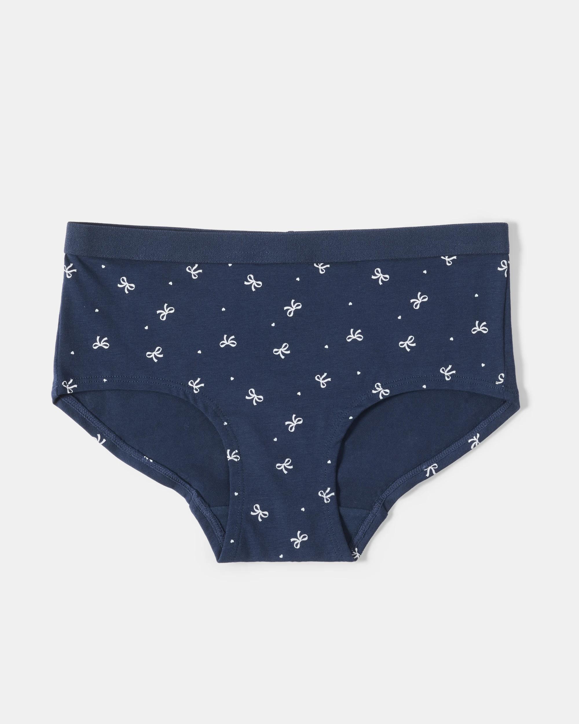 7 5 Pack Print Boyleg Shorties Wht Bows, 7 of 8