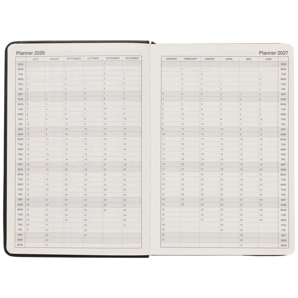 4 J.Burrows A5 Day to Page PU FY26/27 Diary Black, 4 of 6