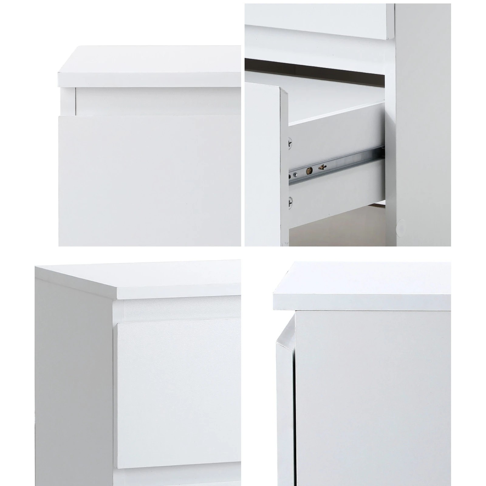 4 Oikiture Bedside Tables Set of 2 Nightstand Side Table Storage Cabinet - White, 4 of 9