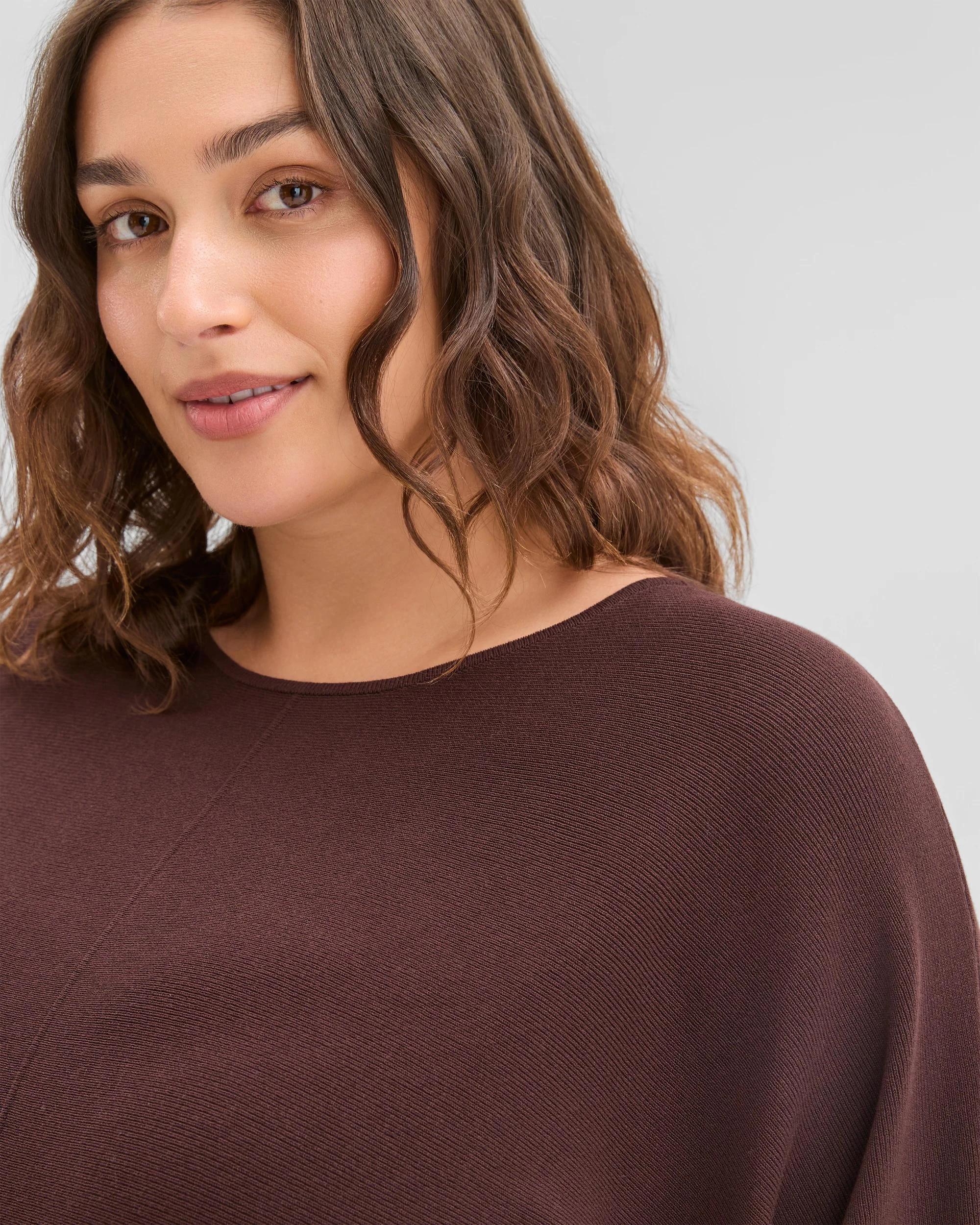 6 Target Curve Plus Size Crepe Knit Top ESPRESSO, 6 of 6