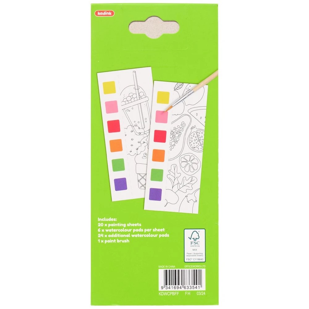 2 Kadink Water Colour Painting Book Fruit Food, 2 of 6