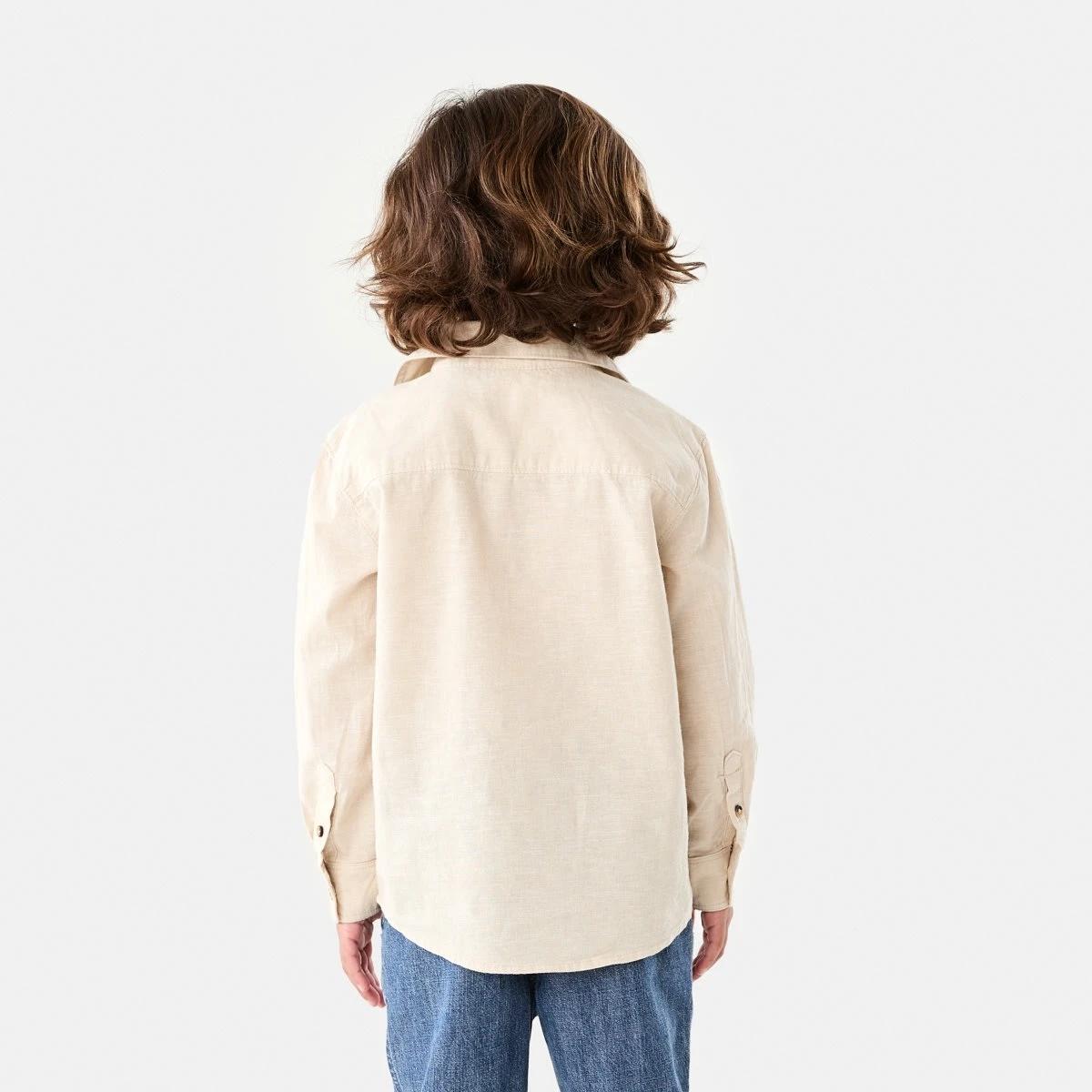 3 Long Sleeve Linen Shirt NATURAL LINEN, 3 of 8