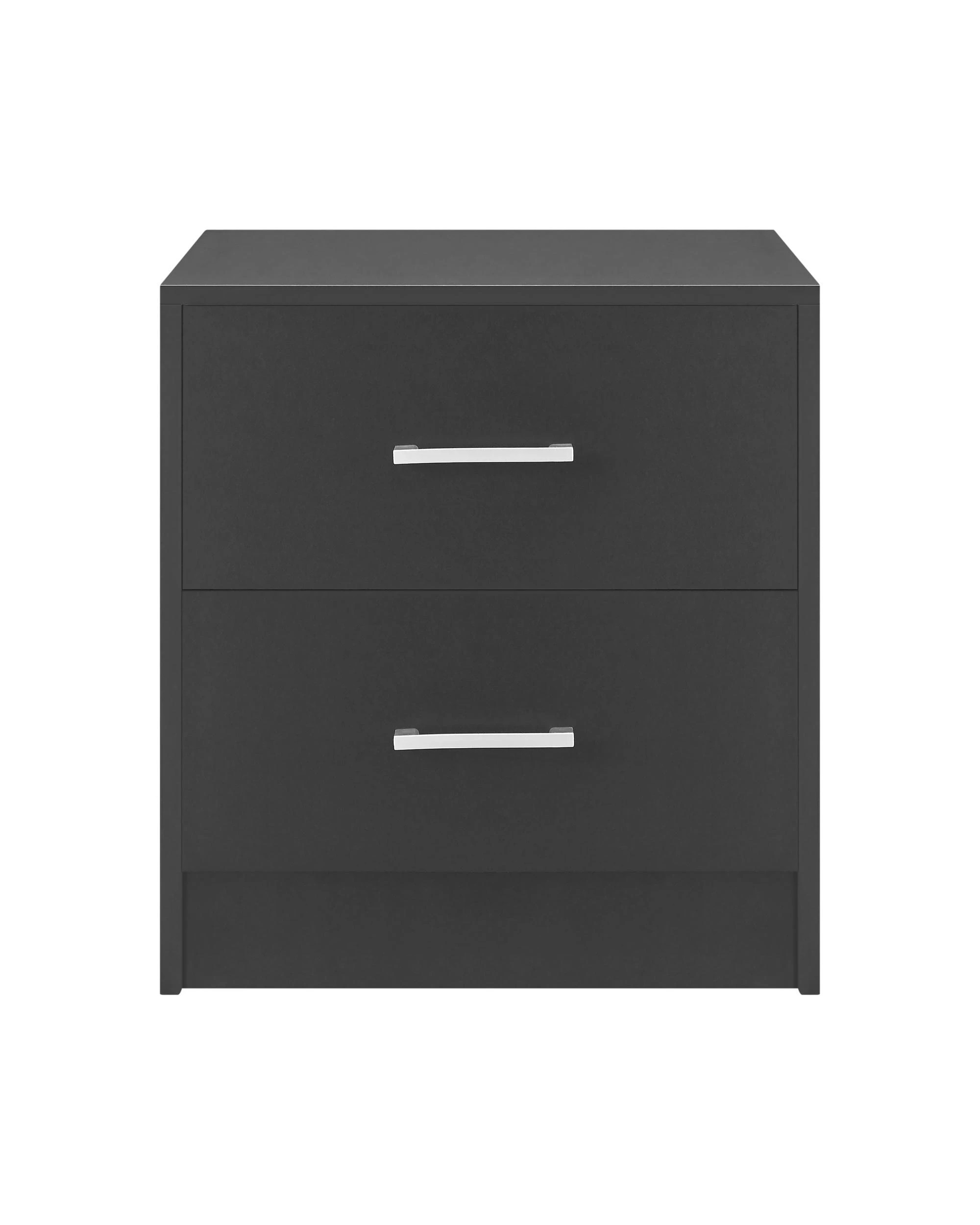 3 Kodu Bedside Unit Side Table 2 Drawers - Black, 3 of 9