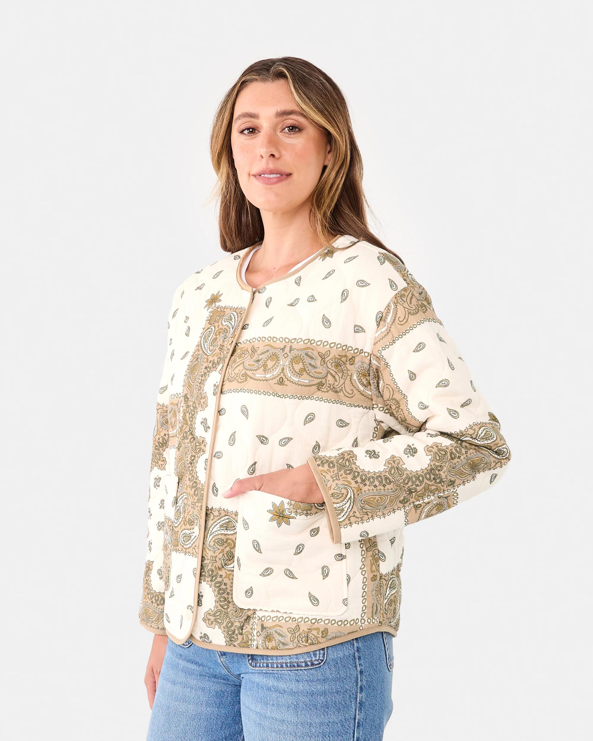 3 Printed Quilted Bomber Jacket Ecr Mt, 3 of 7