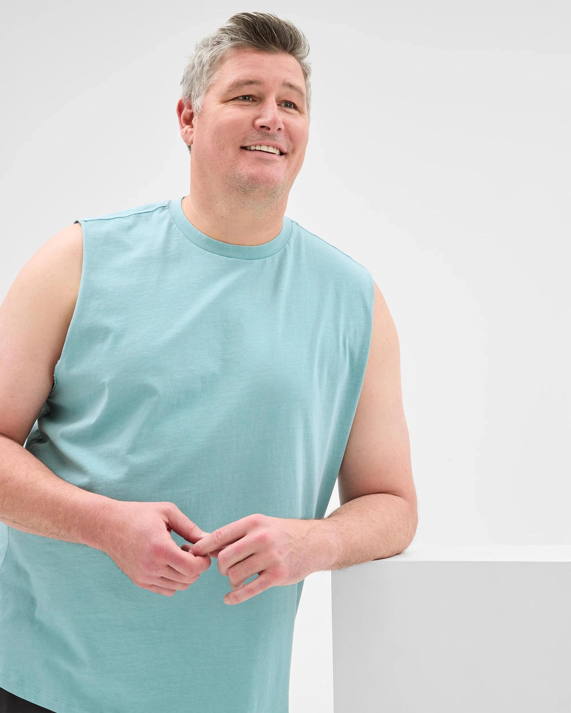 1 Target Plus Size Australian Cotton Plain Tank Top TEAL, 1 of 5