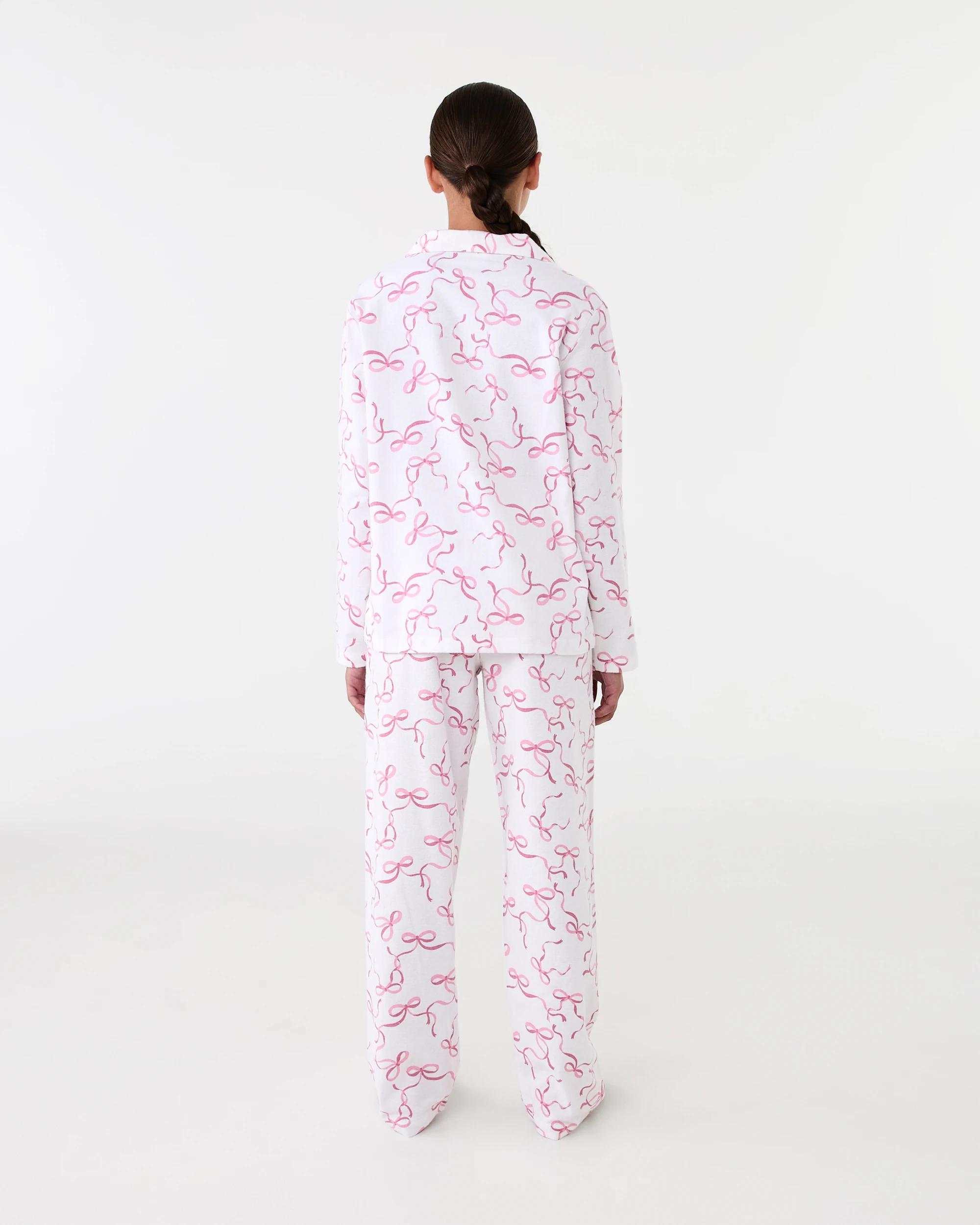 2 Flannel Pyjama Set Pnk Bows, 2 of 8