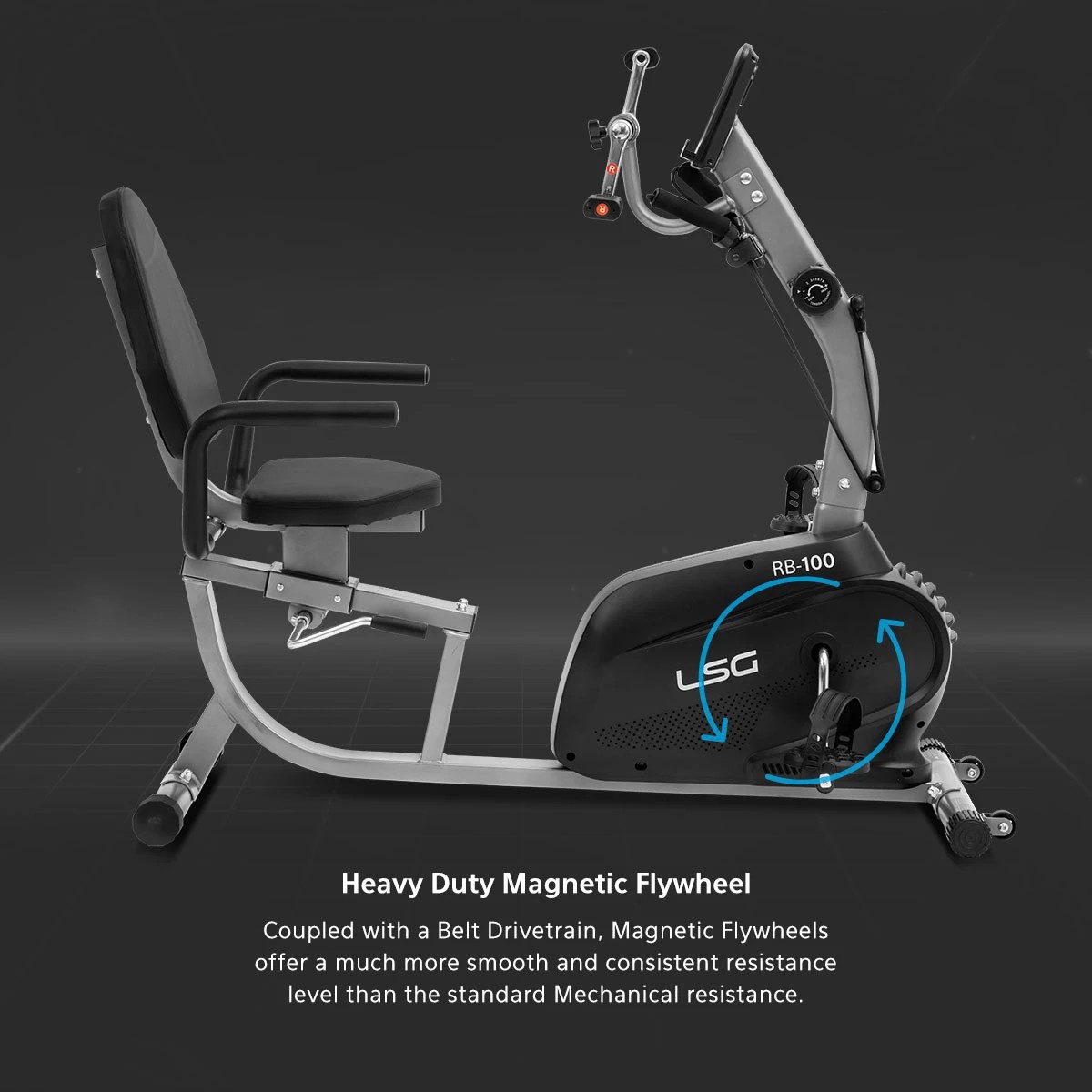 4 LSG Fitness RB-100 Recumbent Bike - Black, 4 of 10