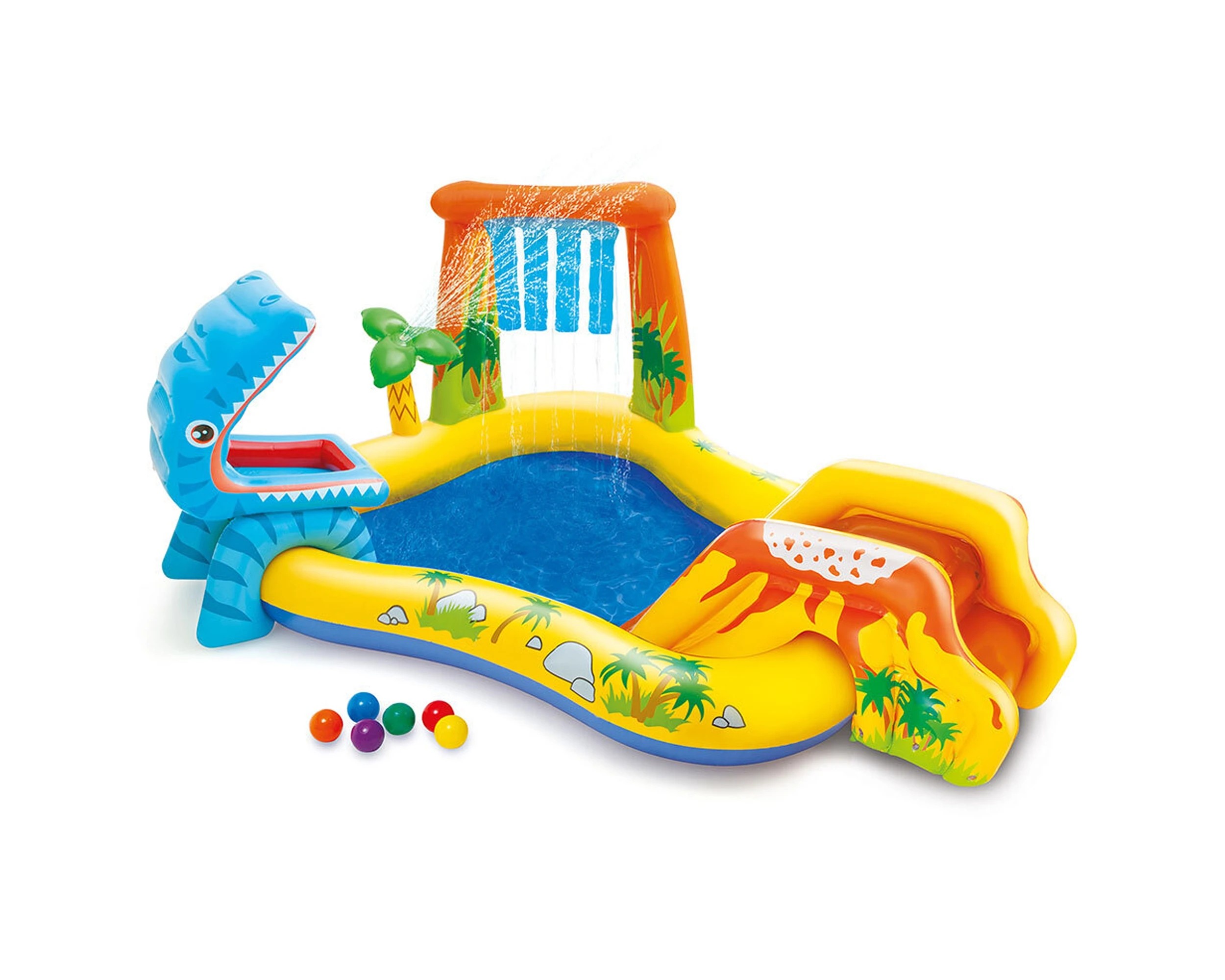 1 INTEX Dinosaur Play Centre Kids Pool With Slide 72Gal Capacity 10Ga Vinyl - Multi, 1 of 6