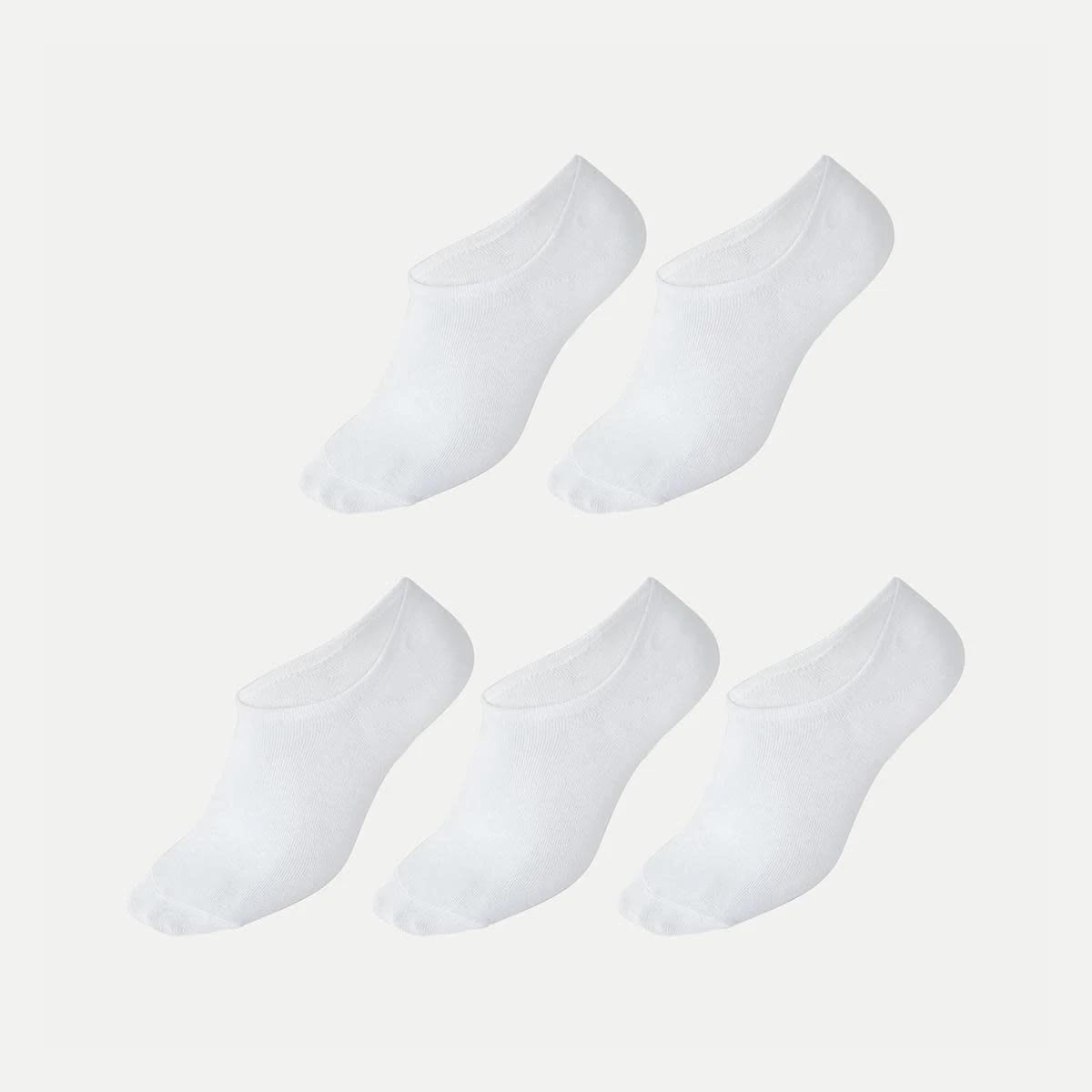 1 5 Pack No Show Sports Socks WHITE, 1 of 3