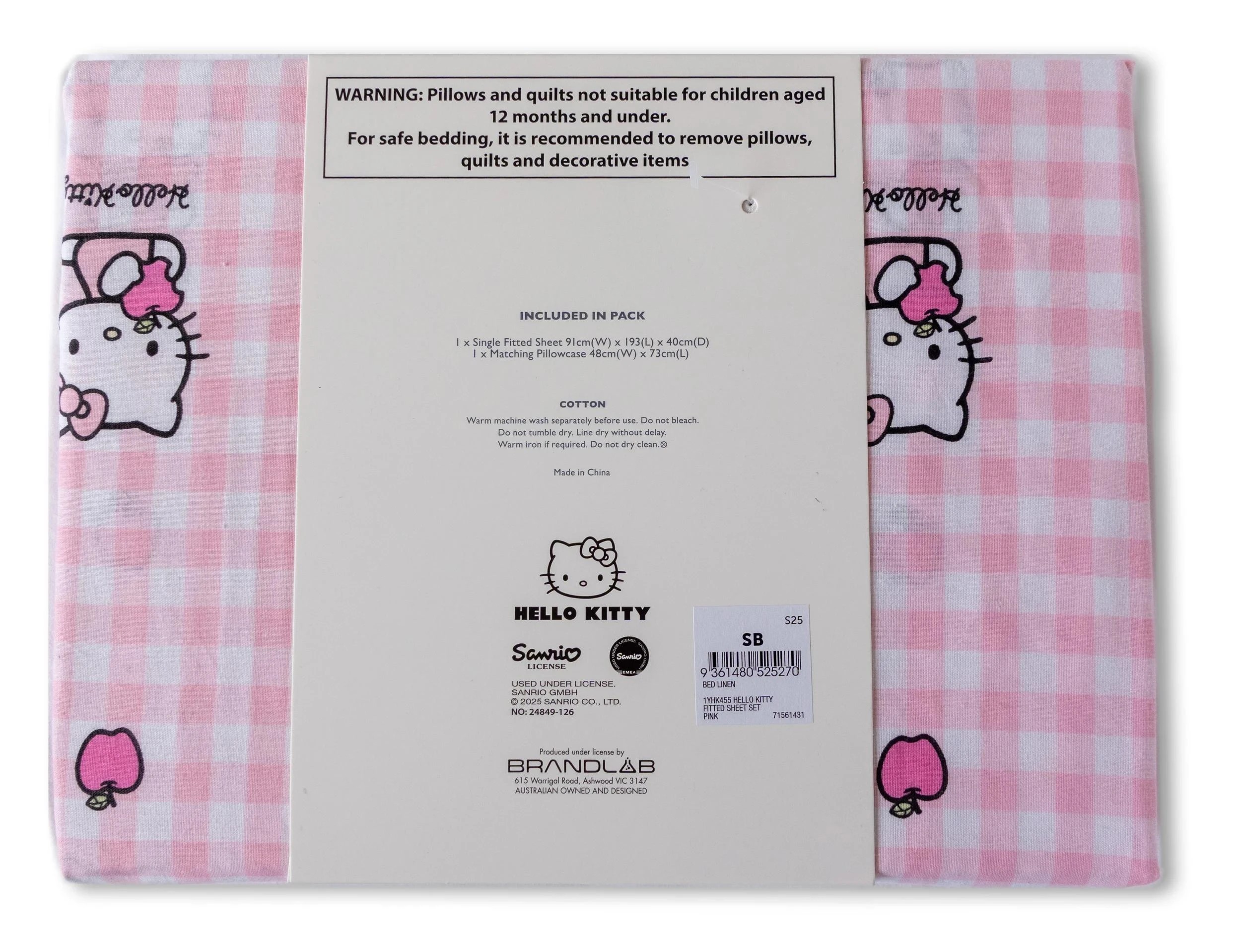 6 Hello Kitty Kids Fitted Sheet Set - King Single Bed - Pink, 6 of 6