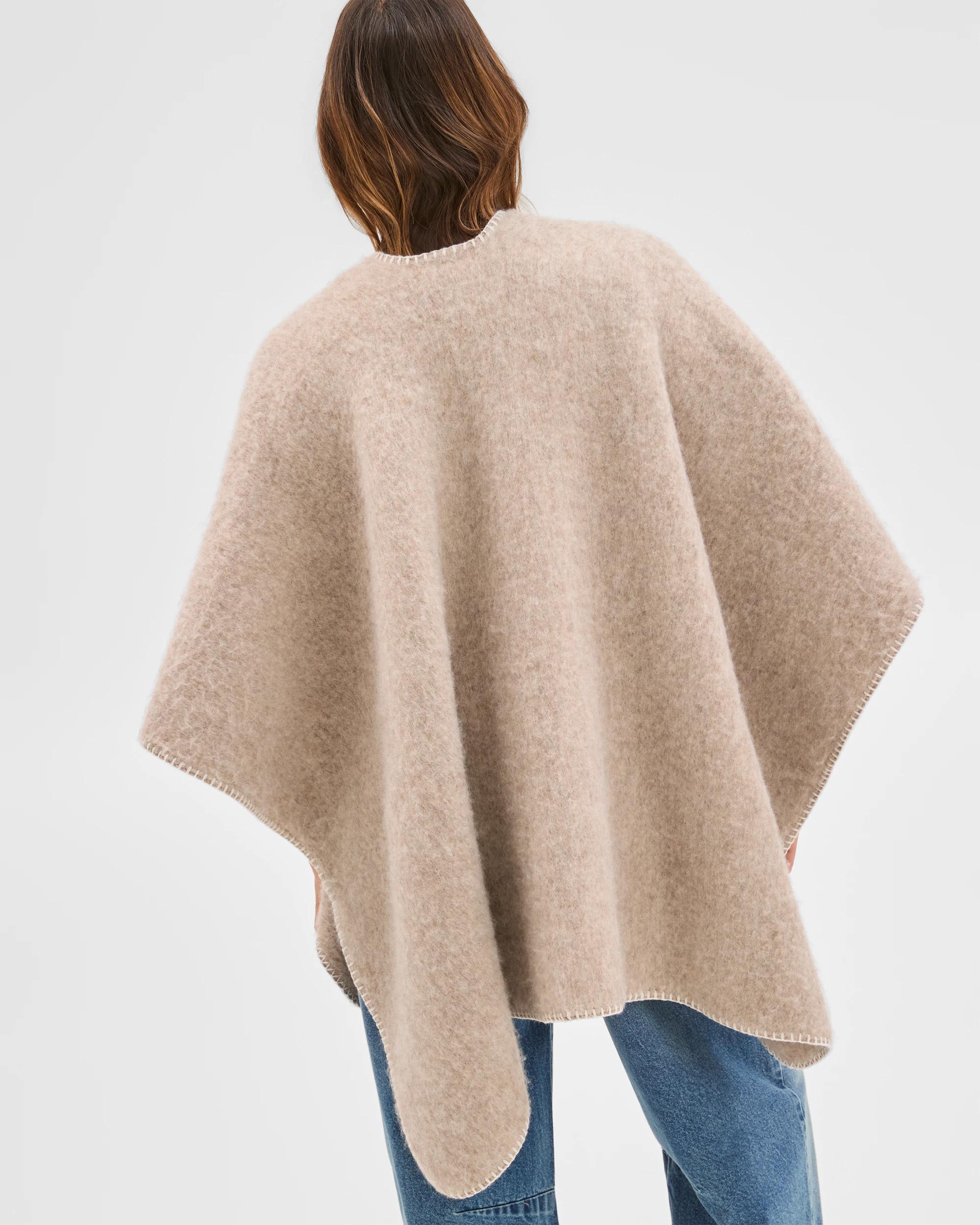 5 Target Accessories Brushed Blanket Stitch Poncho NEUTRAL MARLE, 5 of 8