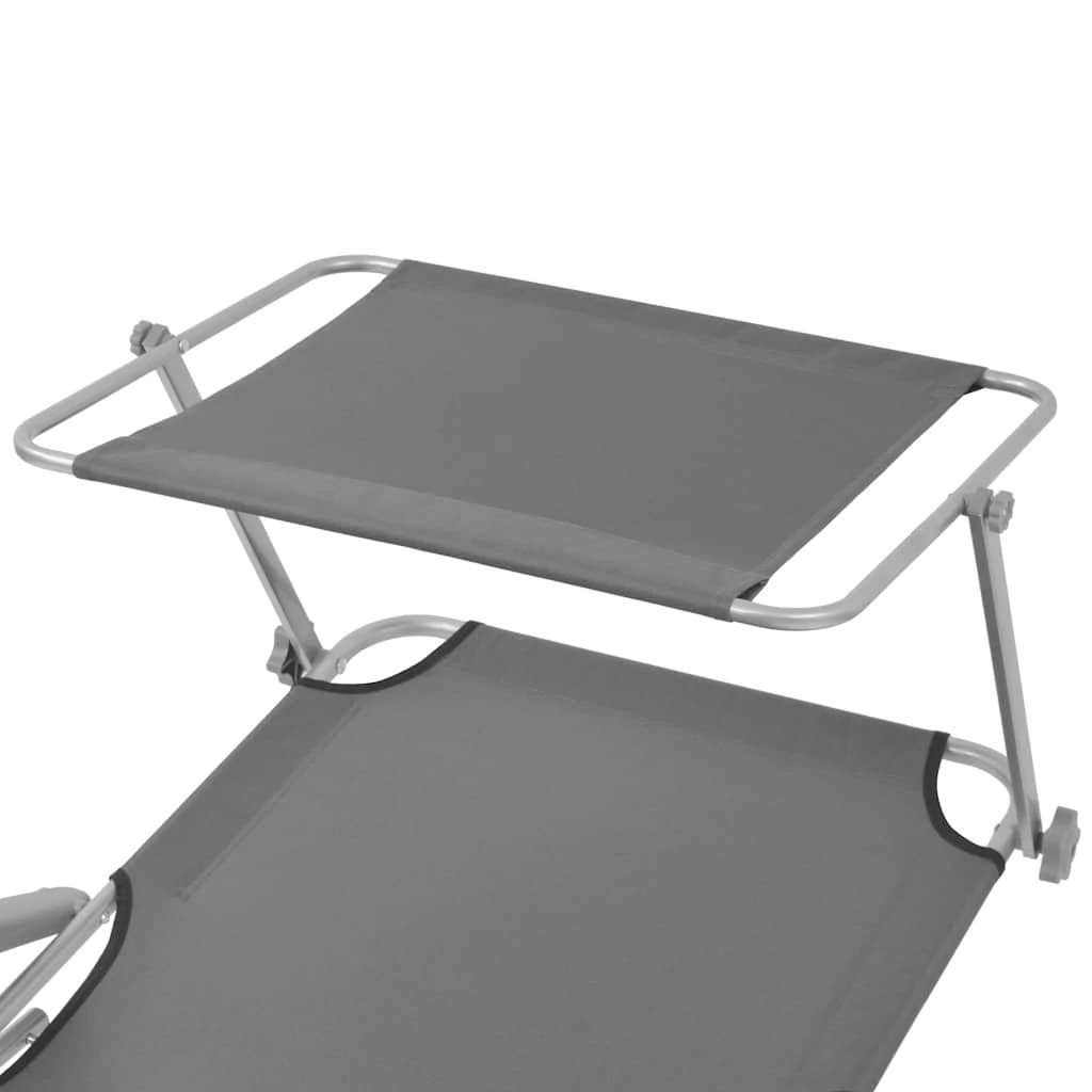 4 vidaXL Sunlounger Foldable - Grey, 4 of 8