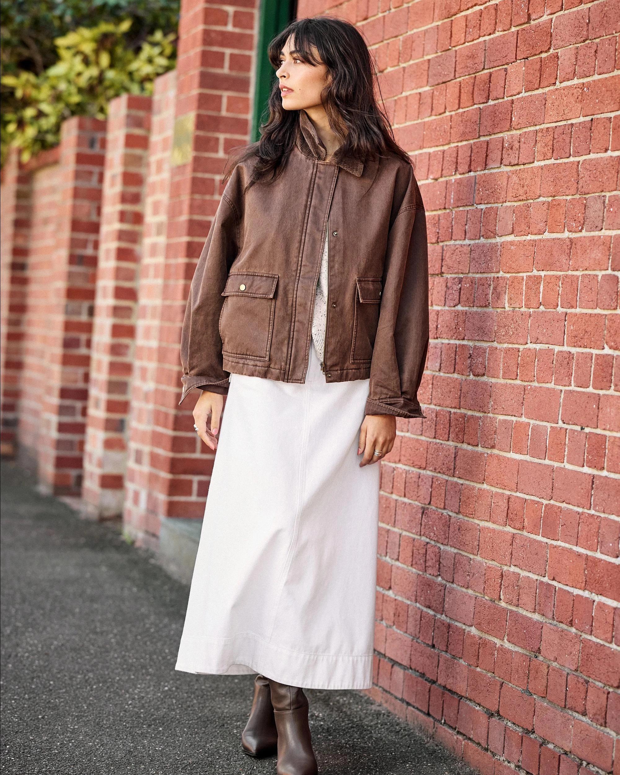 7 Target Denim Denim Maxi Skirt BLEACH WHITE, 7 of 7