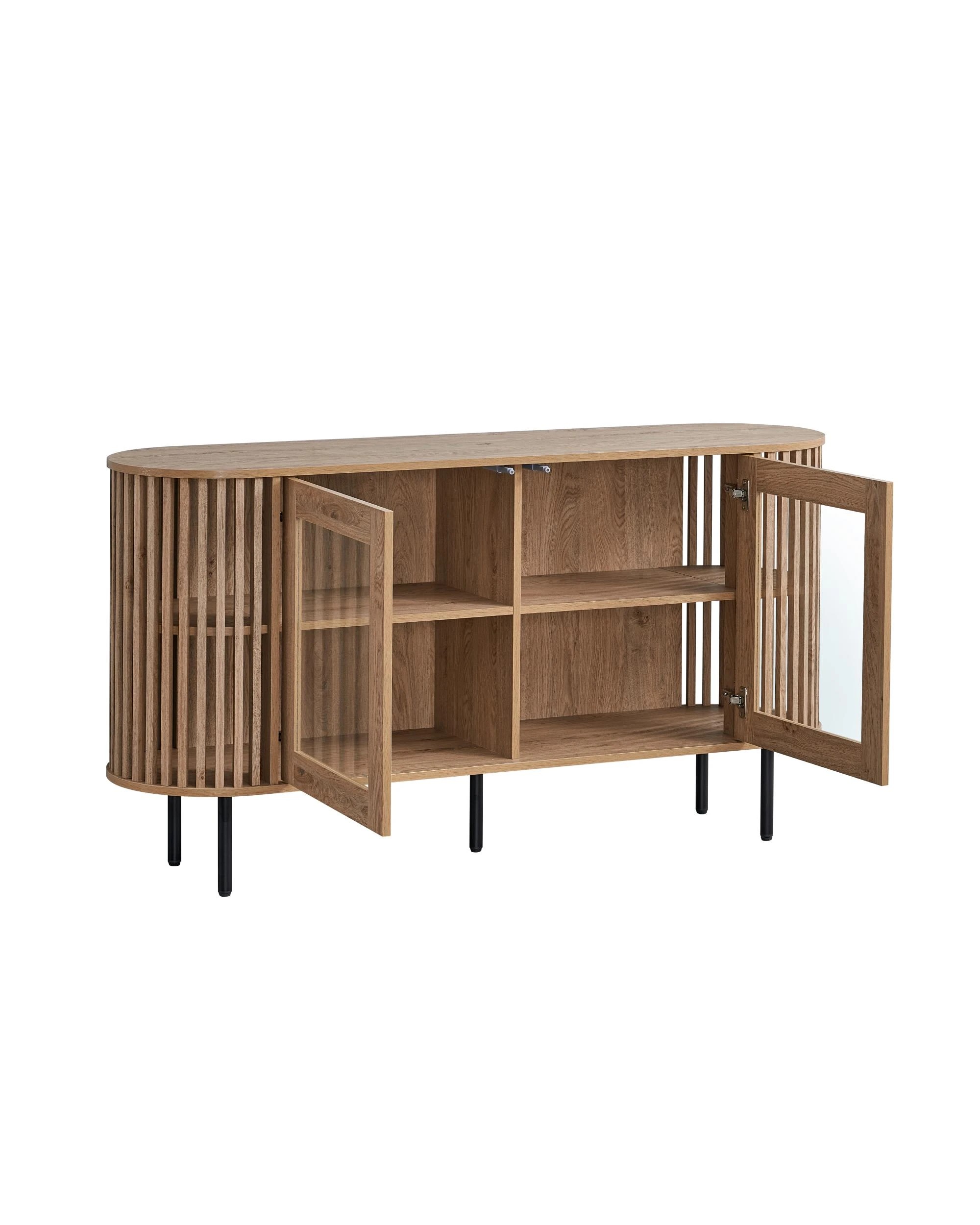 5 Kodu Buffet Unit Sideboard Credenza Cabinet 148cm 2 Doors - Natural, 5 of 7