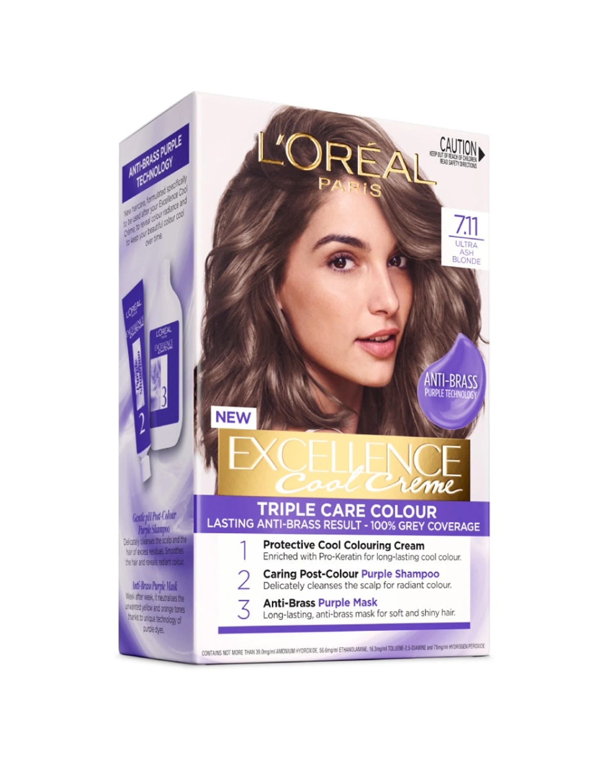 1 Loreal Excellence Cool Créme 7.11 Ultra Ash Blonde, 1 of 1