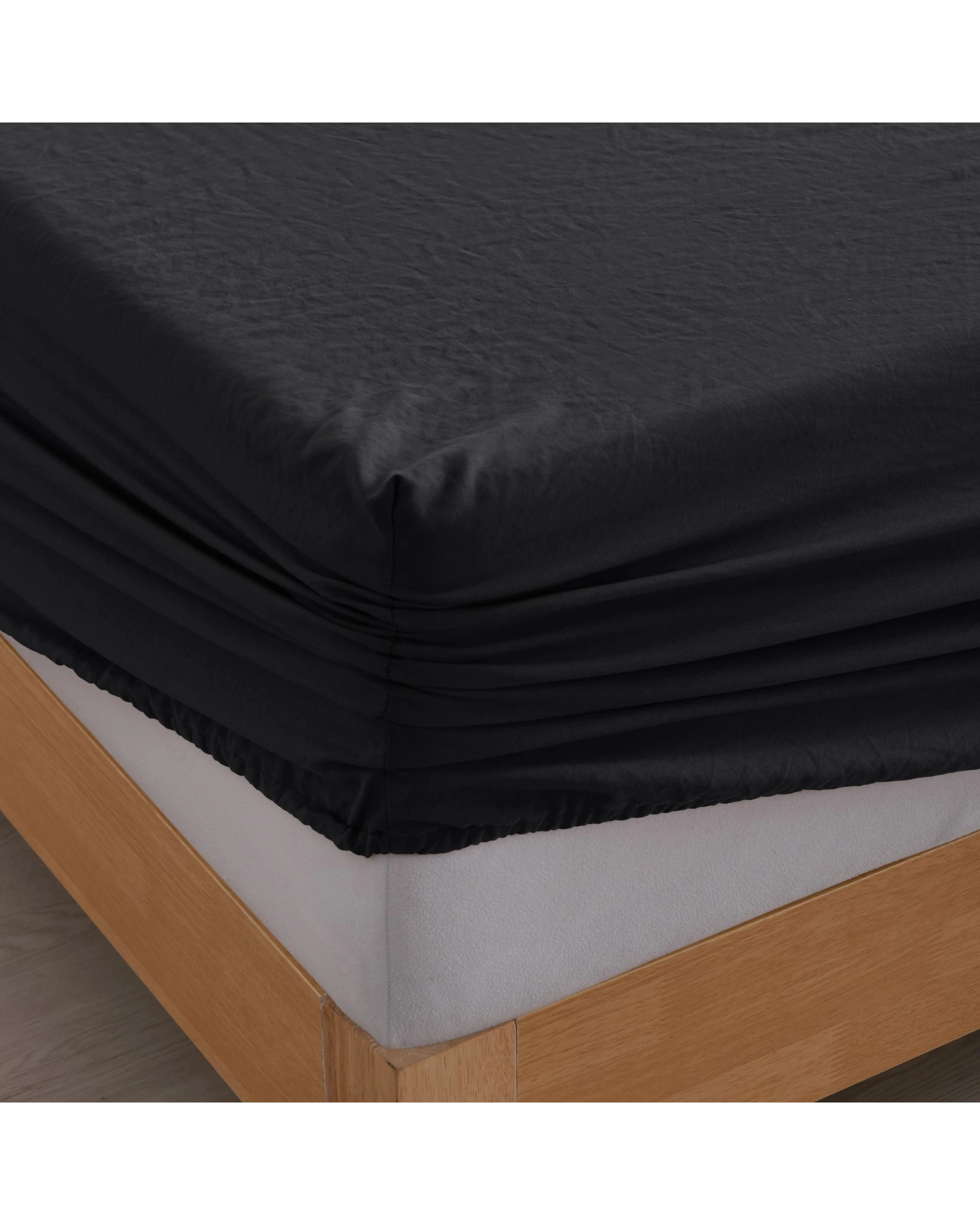 4 Dreamaker Superfine Washed Microfibre Sheet Set - King Single Bed - Black, 4 of 5