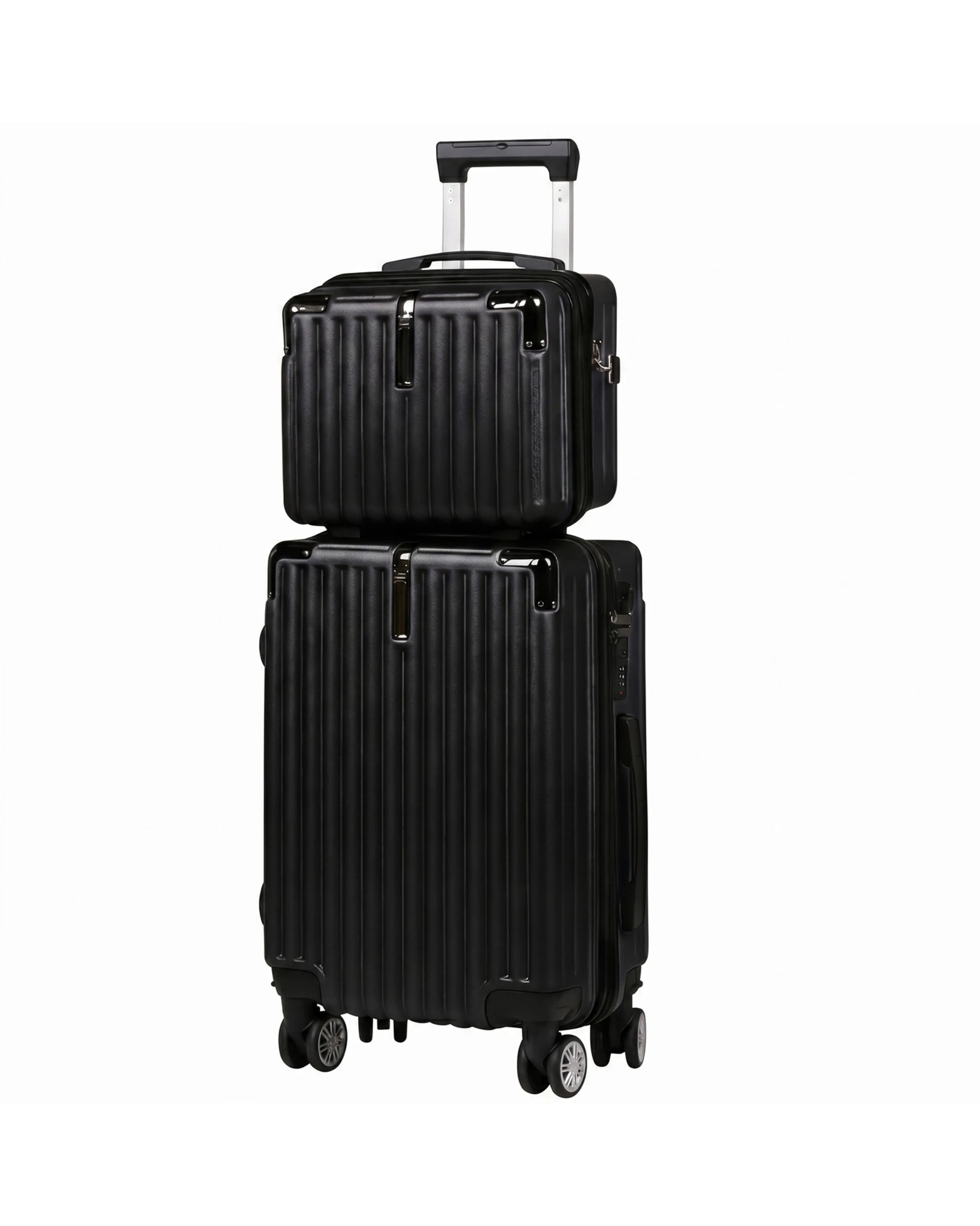 1 Advwin 2 Pcs Luggage Sets 20inch 14Inch - Black, 1 of 7