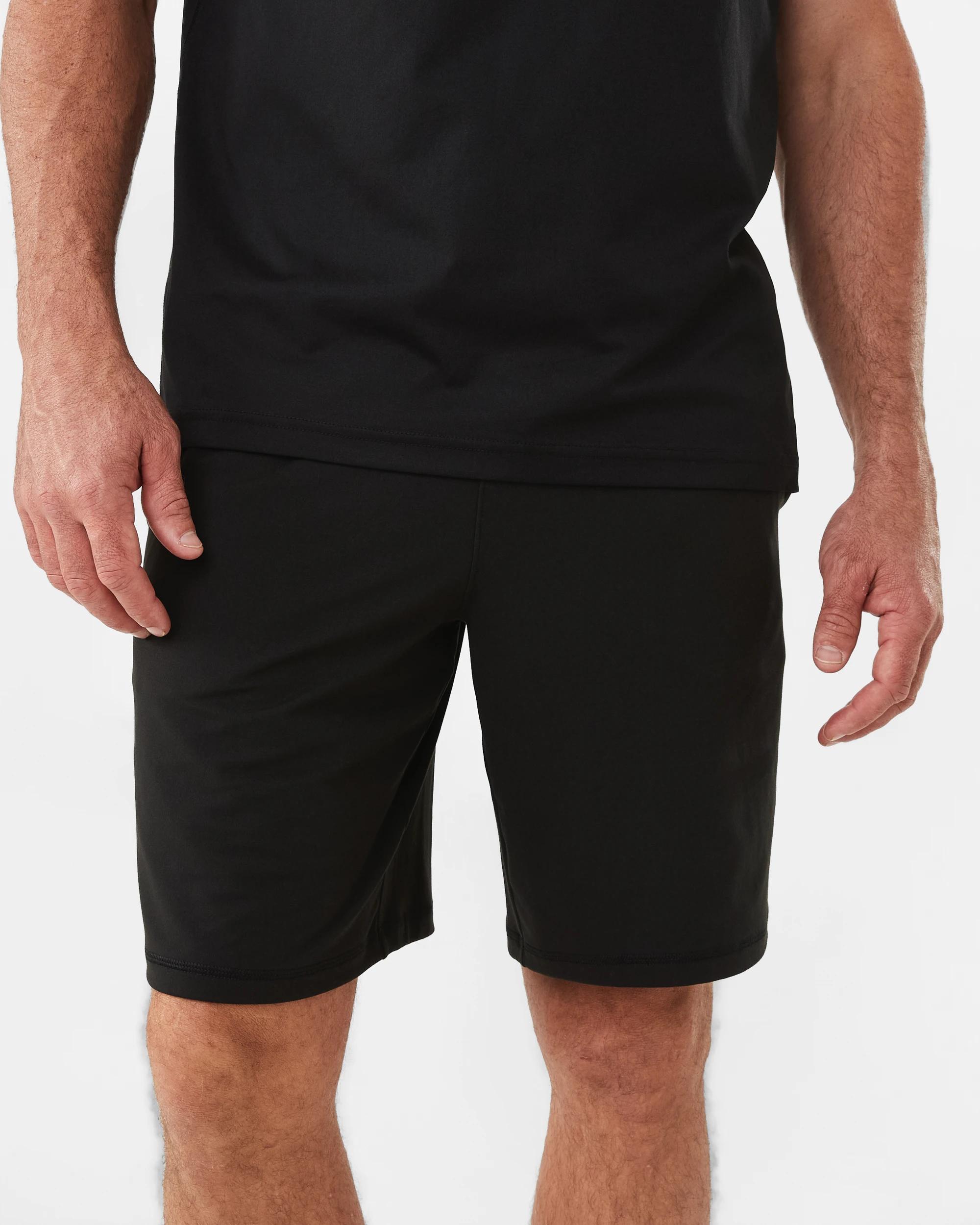 1 Active Mens Travel Jersey Shorts Black, 1 of 7