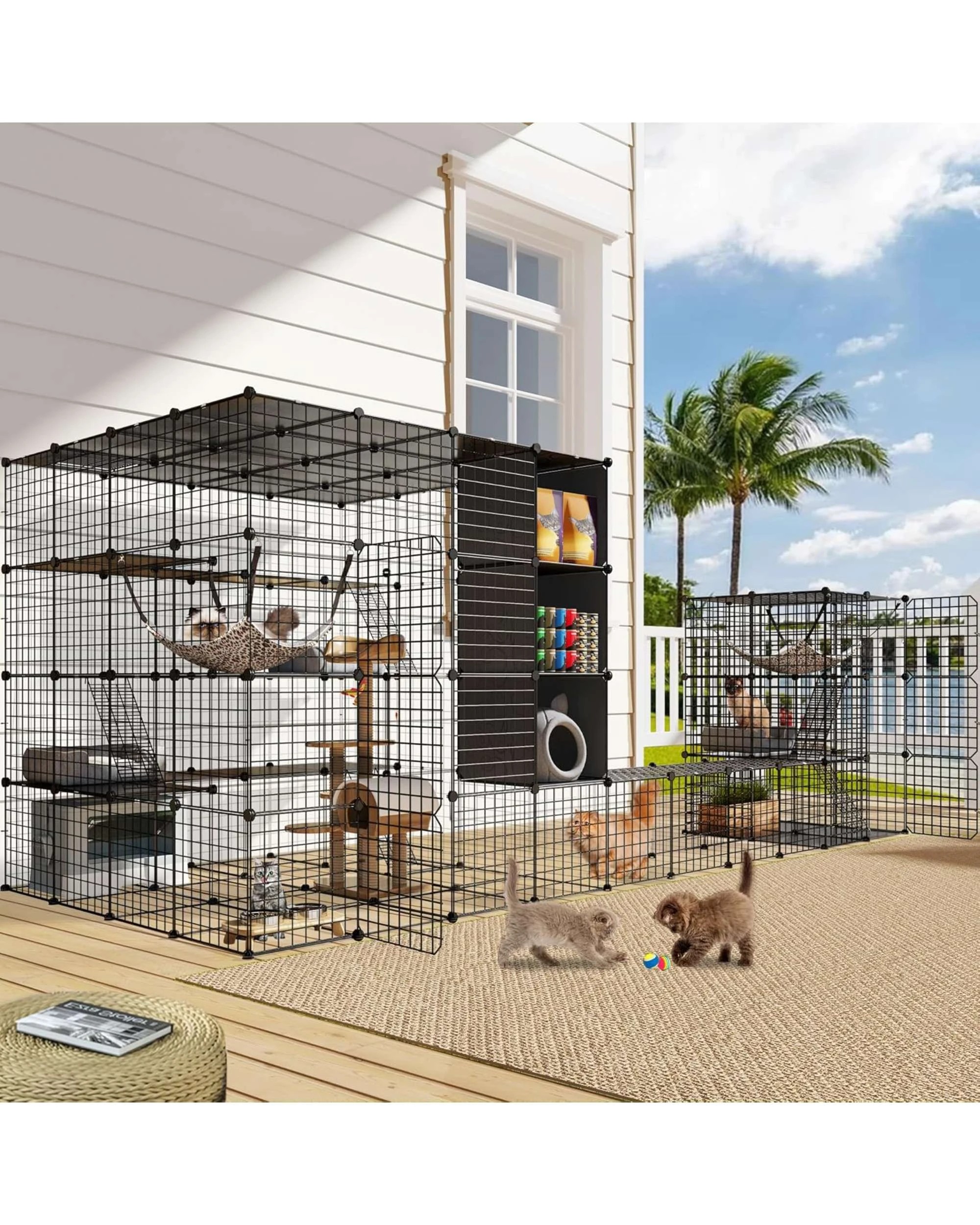 2 Advwin Cat Cage Enclosure Pet House 3 Tier+4 Tier, 2 of 8