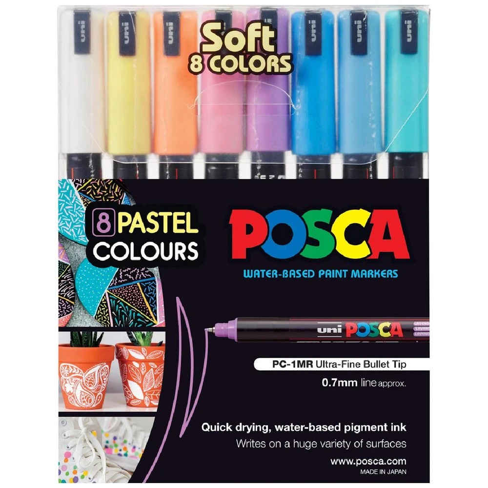 1 POSCA PC1MR Paint Markers Pastel 8 Pack, 1 of 7