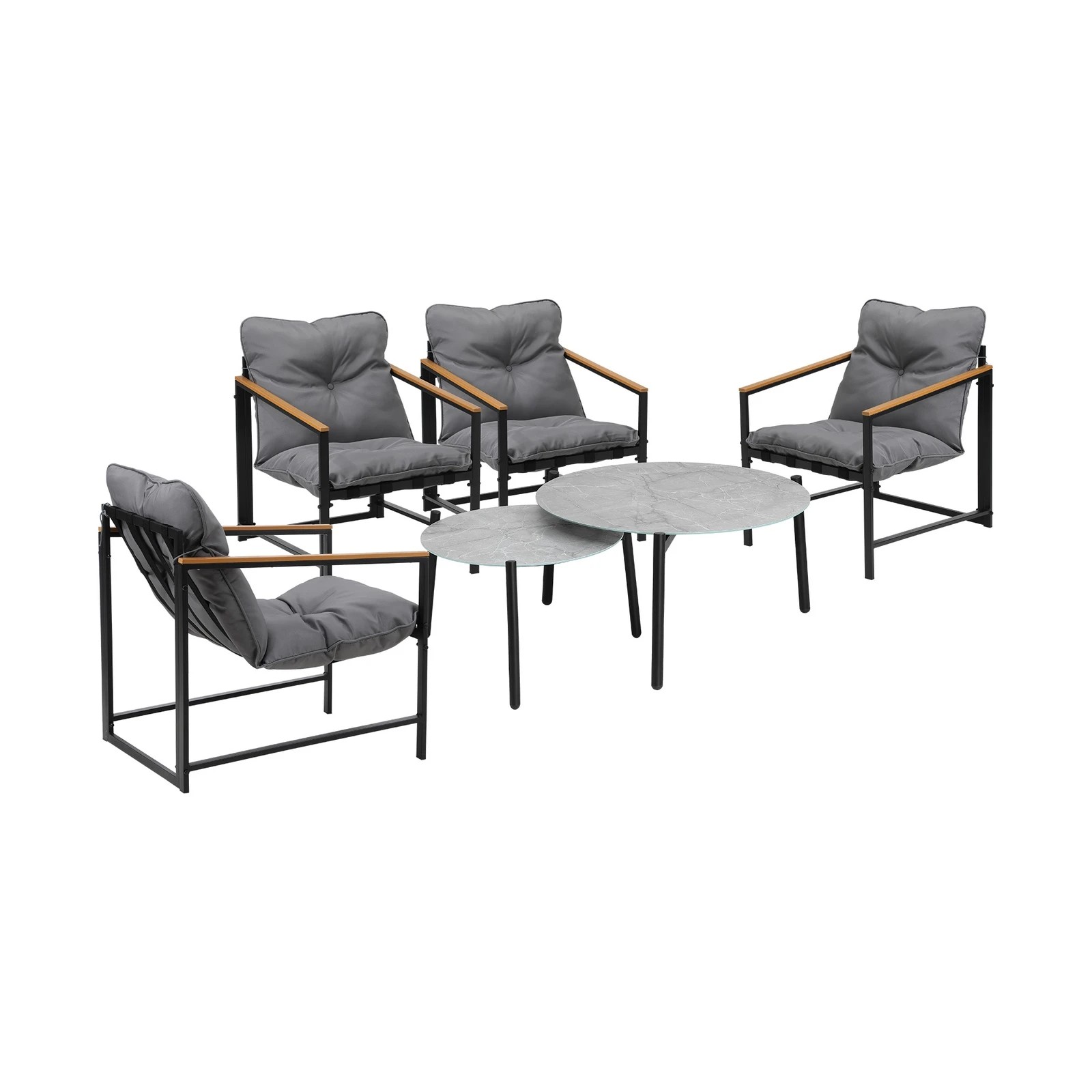 5 Livsip 6pc Outdoor Patio Furniture Set 70cm Round Marble Table Sets
 - Multi, 5 of 10