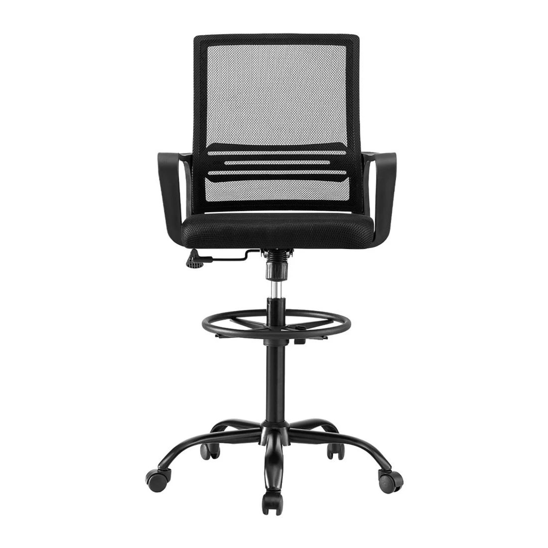 3 Artiss Office Chair Drafting Chairs Stool Computer Desk Studios Mesh - Black, 3 of 6