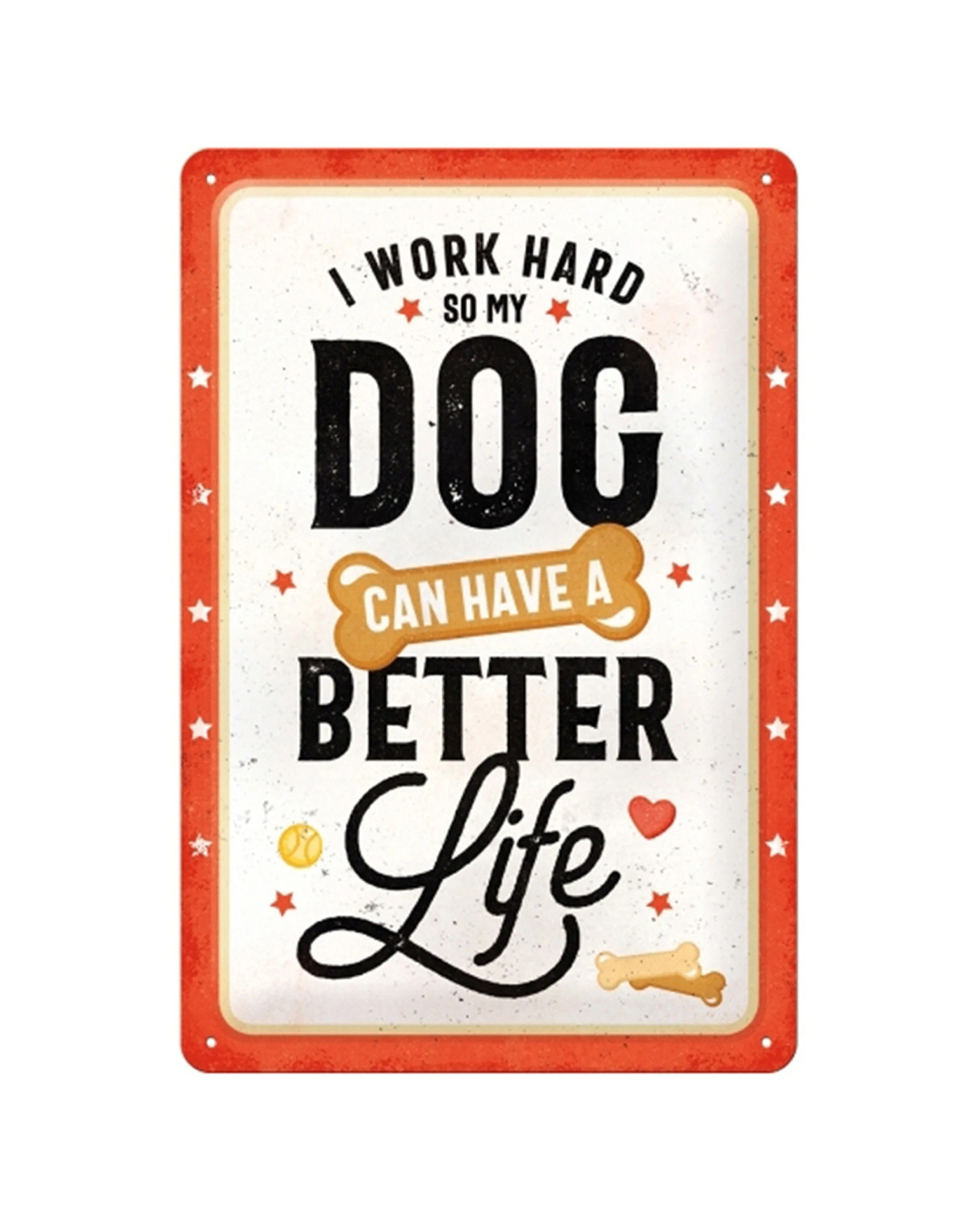 1 Nostalgic-Art Medium 20x30cm Metal Wall Art Sign Plaque - Better Dog Life - Multi, 1 of 3