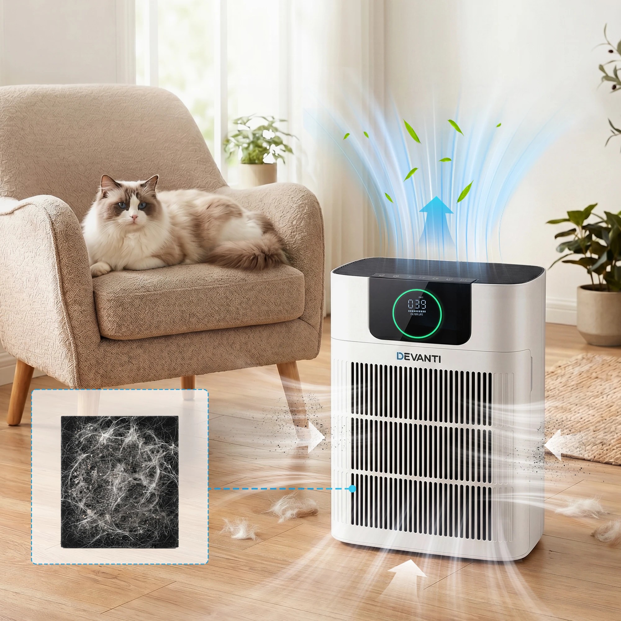 5 Devanti Pet Air Purifier With H12 HEPA Filter And Spare Filter - Multi, 5 of 9