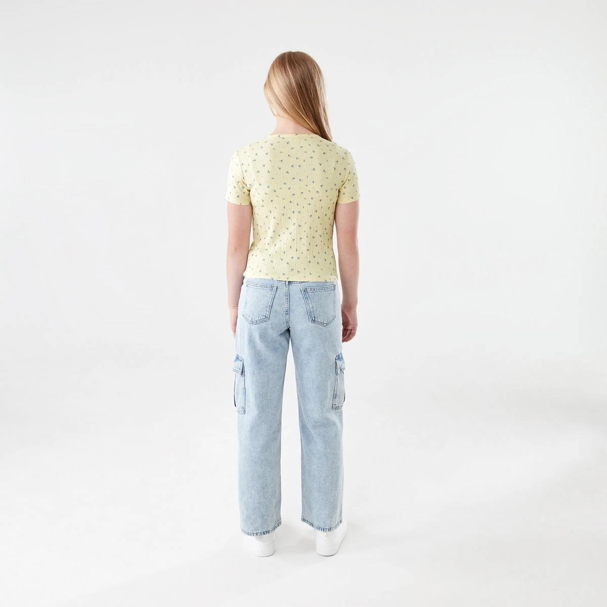 7 Rib Henley T-shirt SUNNY DITSY BUTTER CREAM, 7 of 7