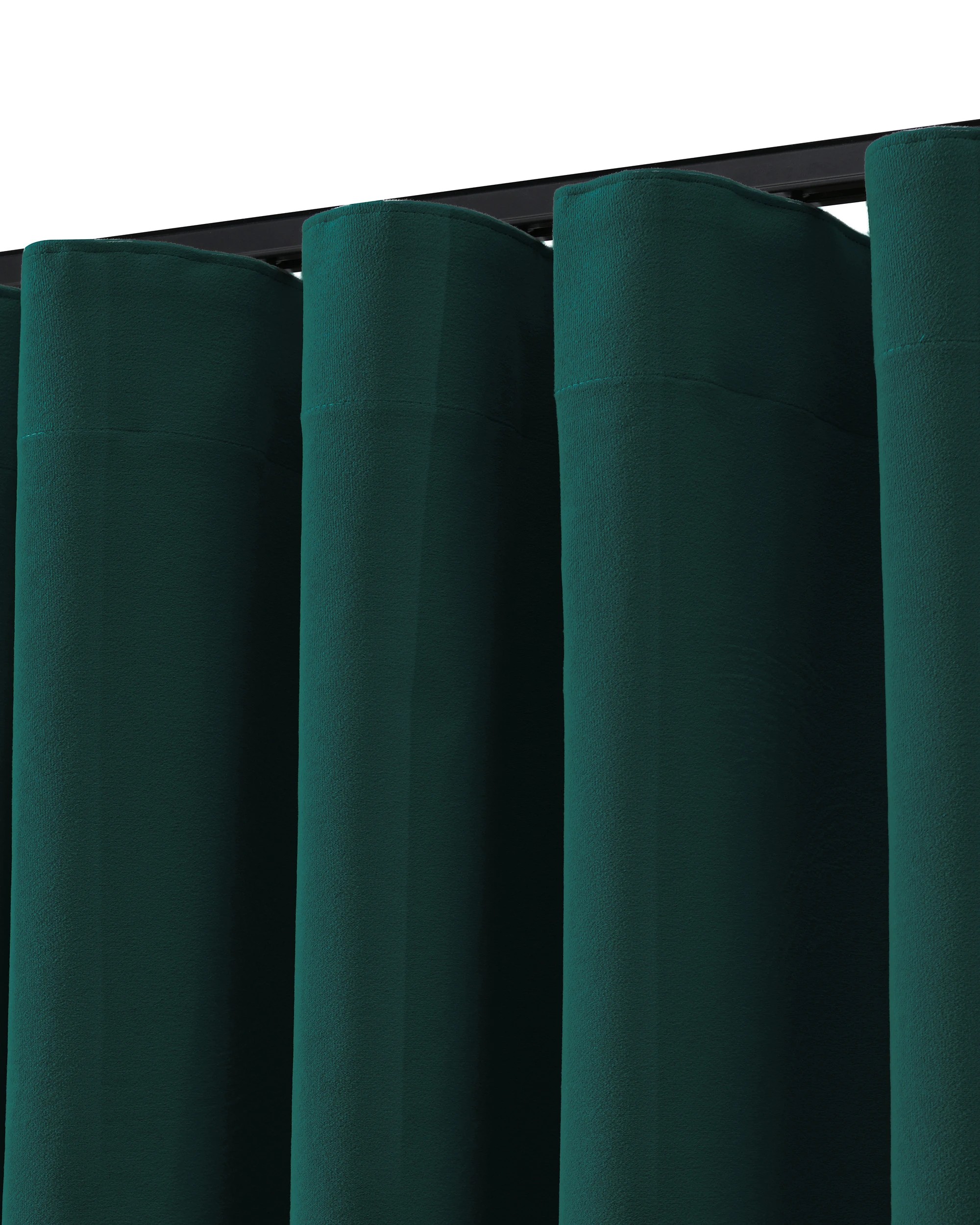 2 Cadence & Co. Byron Matte Velvet 100% Blockout S-Fold Curtain 485x280cm - Fits 280cm Track - Deep Teal, 2 of 5