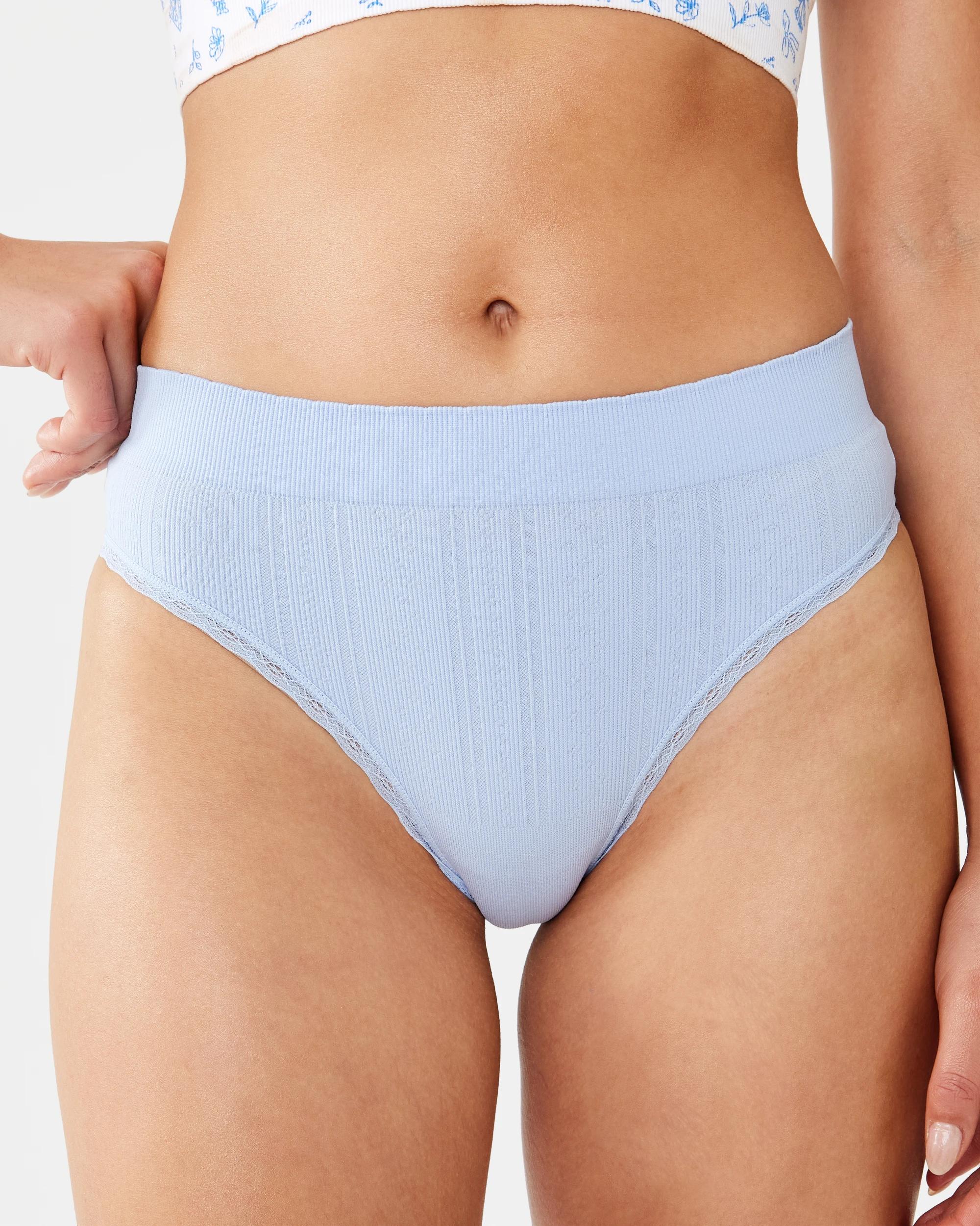 4 3 Pack Seamfree Rib Bikini Briefs Cottage, 4 of 10