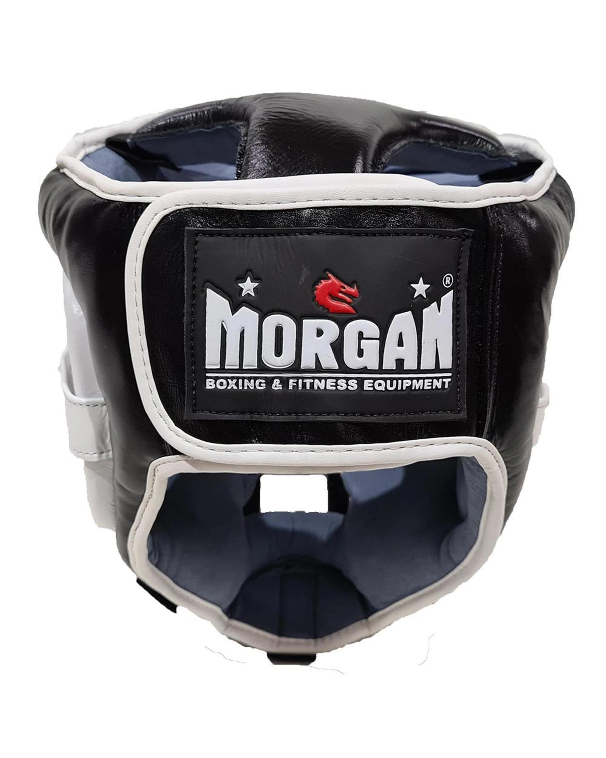 4 Morgan Leather Head Guard With Abx Plastic Removable Grill Medium, 4 of 5