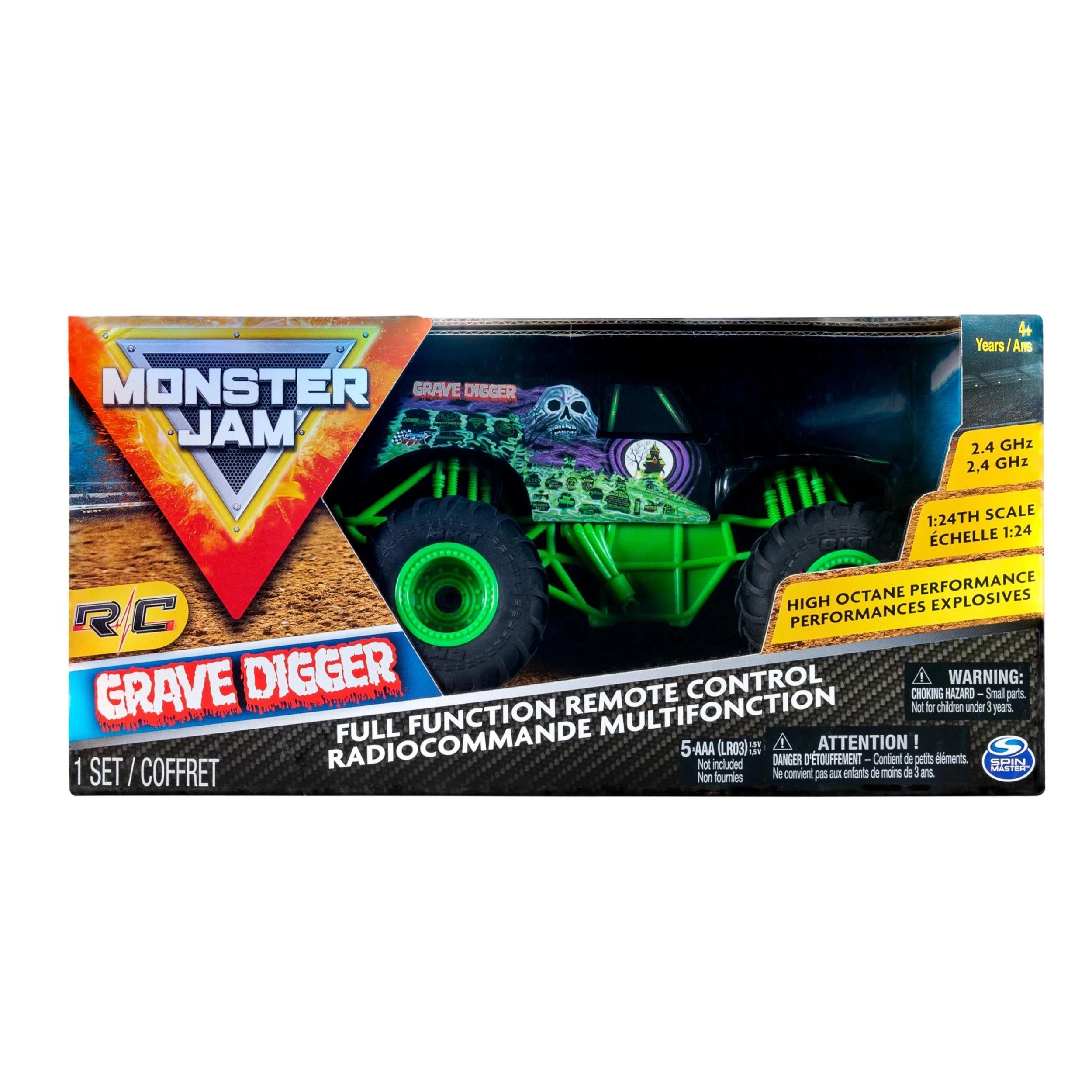 6 Monster Jam RC 1:24 Scale Remote Control Monster Truck Vehicle - Assorted - Black, 6 of 7