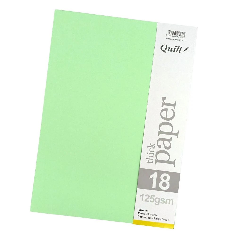 4 Quill A4 125gsm Paper Pastel Green 25 Pack, 4 of 4