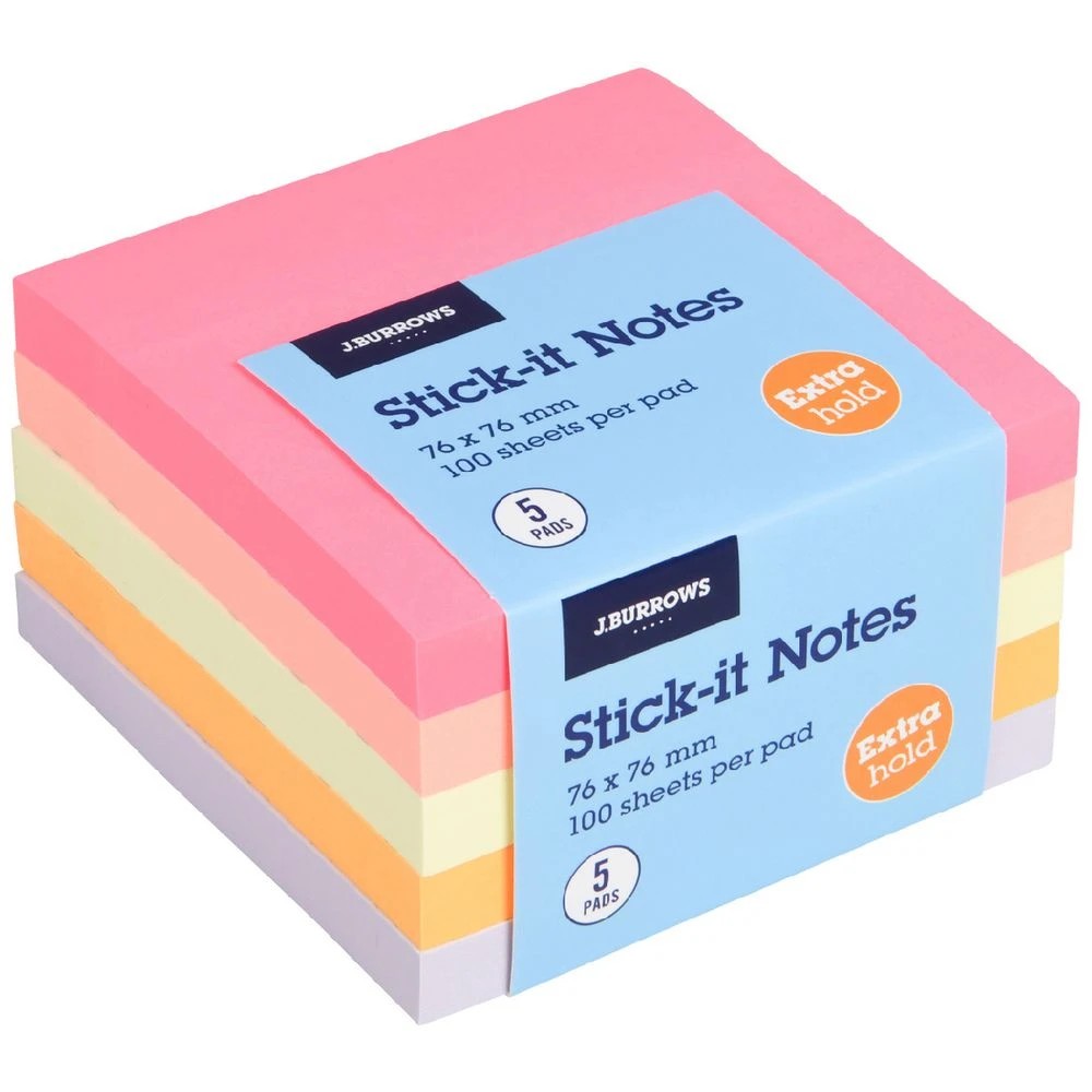 1 J.Burrows Stick-It Notes 76x76mm Gelato 5 Pack, 1 of 4