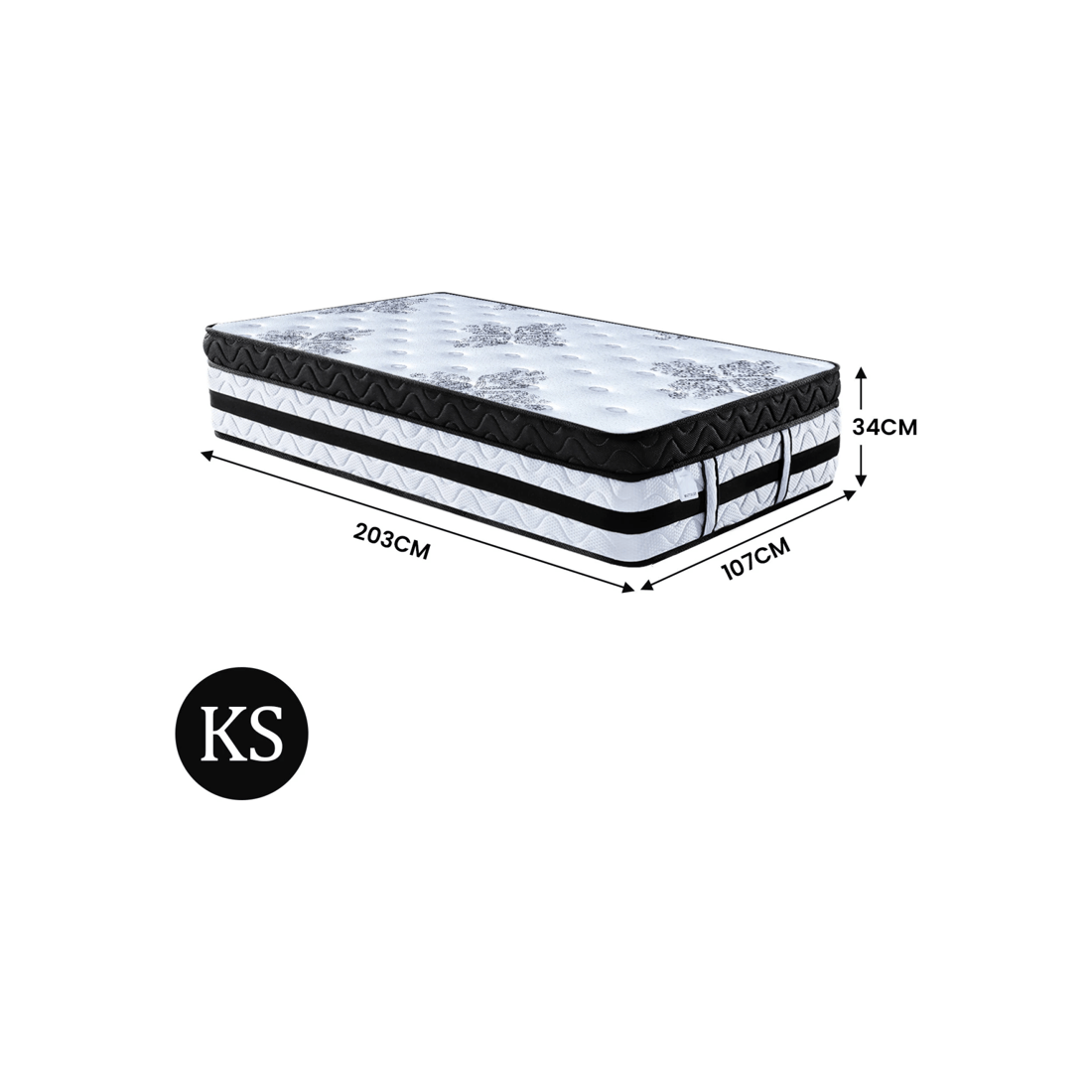 2 Laura Hill King Single Mattress With Euro Top - 34cm, 2 of 8