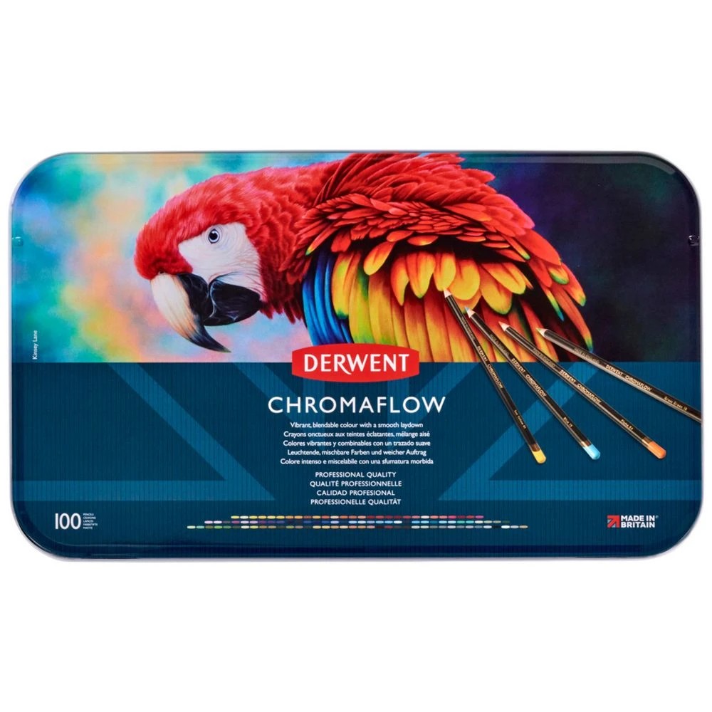 1 Derwent Chromaflow Coloured Pencils Tin 100 Pack, 1 of 5