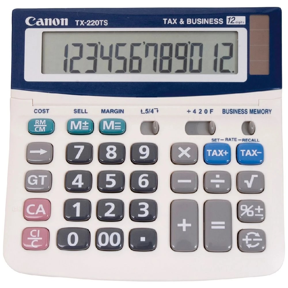 1 Canon 12 Digit Desktop Calculator TX-220TS, 1 of 1