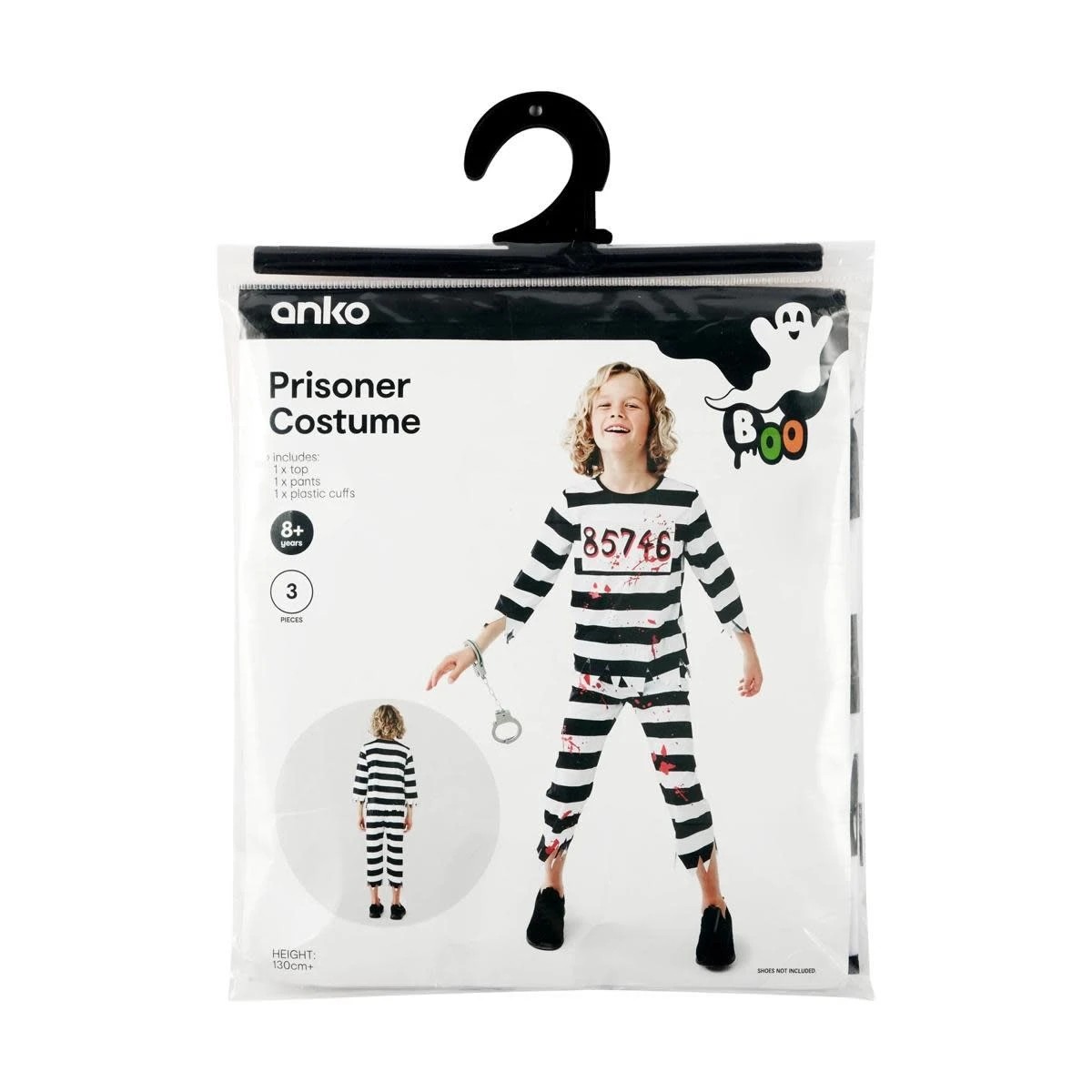 9 3 Piece Prisoner Costume - Ages 8+, 9 of 10